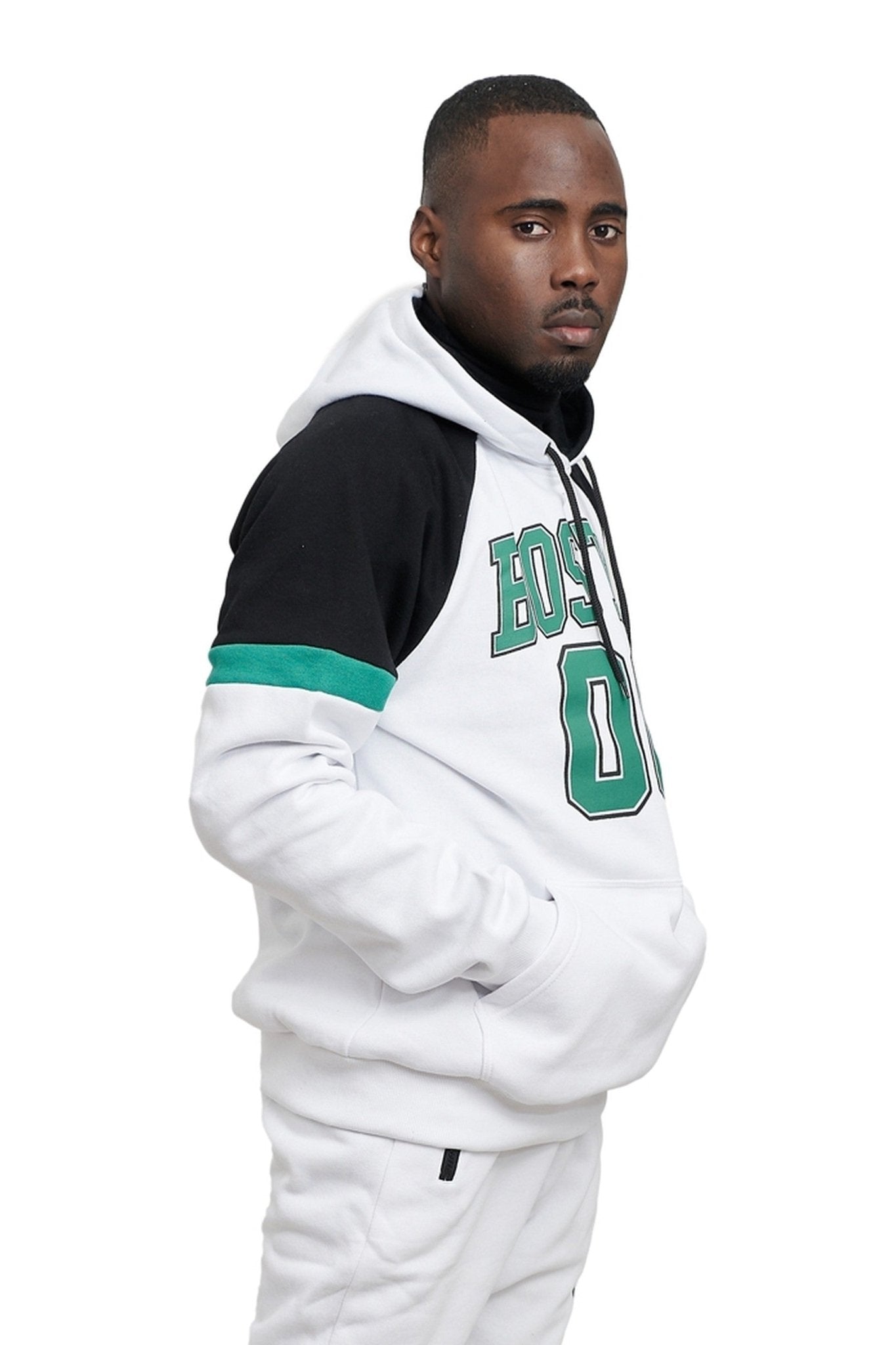 SUDADERA BLANCA BOSTON 00 STRIPED HOODIE - AREA ZERO