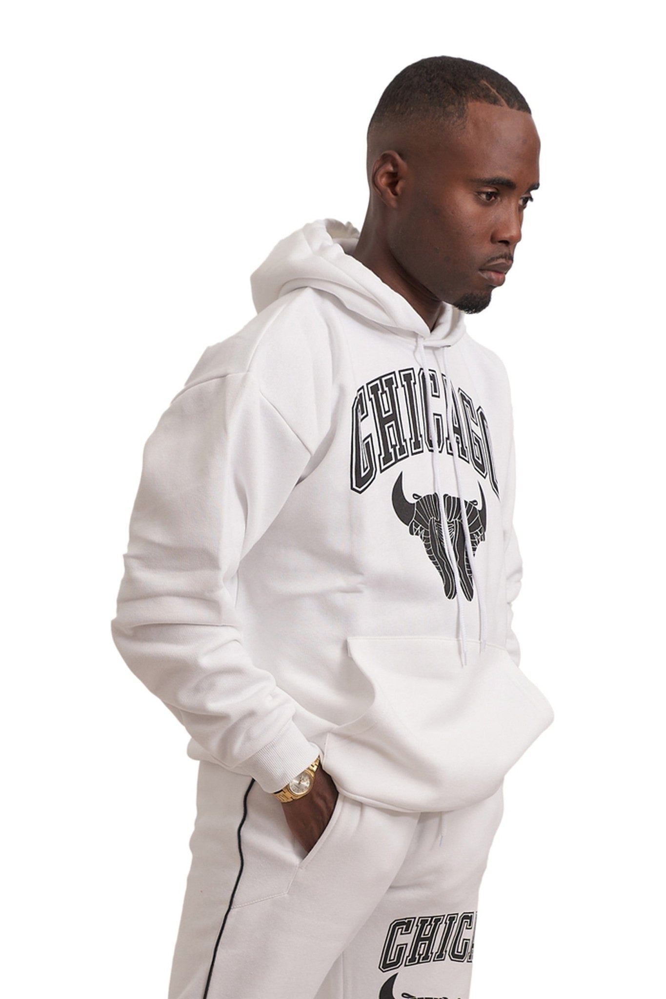 SUDADERA BLANCA CHICAGO SNEAKERS BIG FACE HOODIE - AREA ZERO