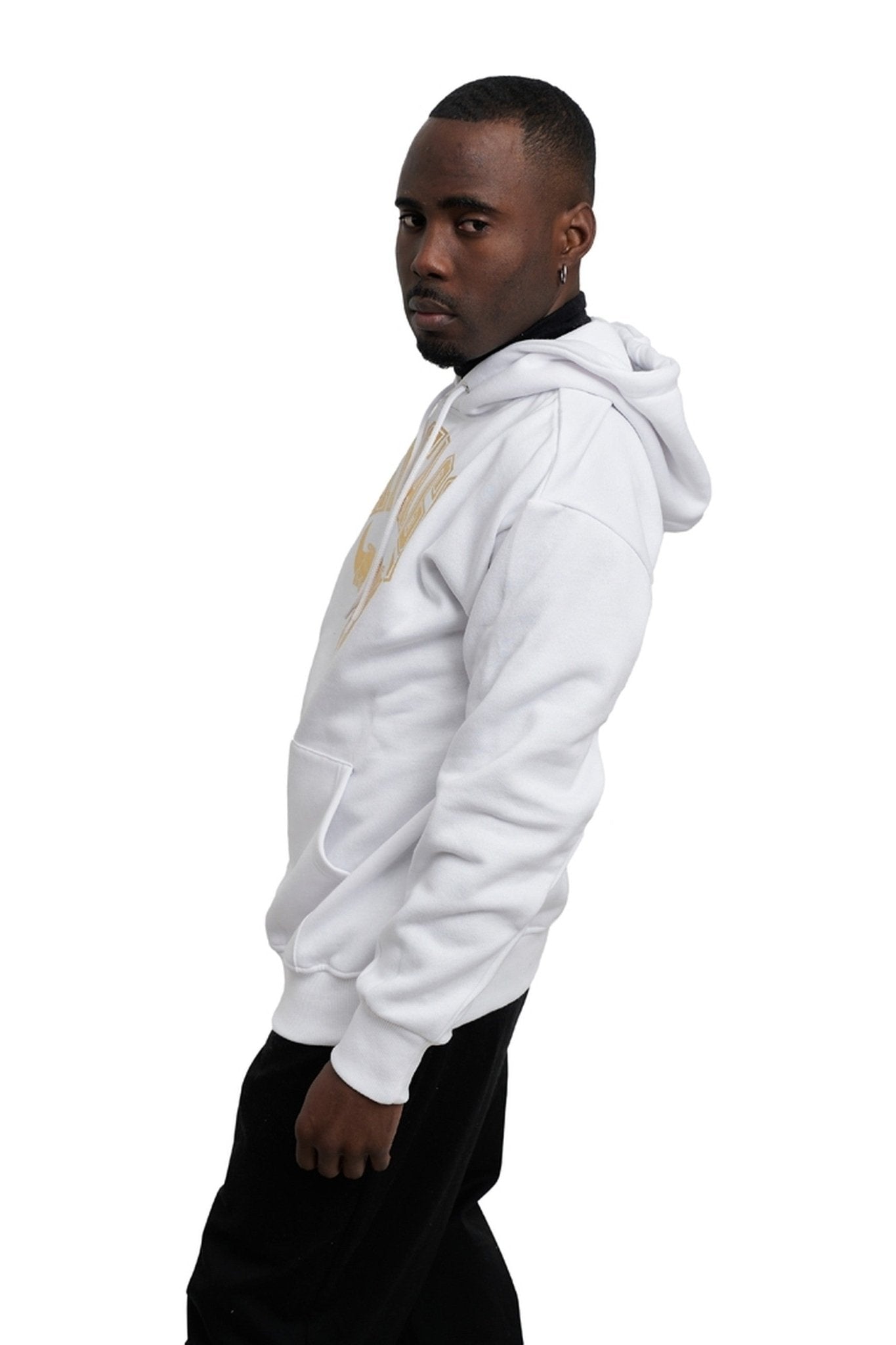 SUDADERA BLANCA/ORO CHICAGO SNEAKERS GOLDEN FACE HOODIE - AREA ZERO