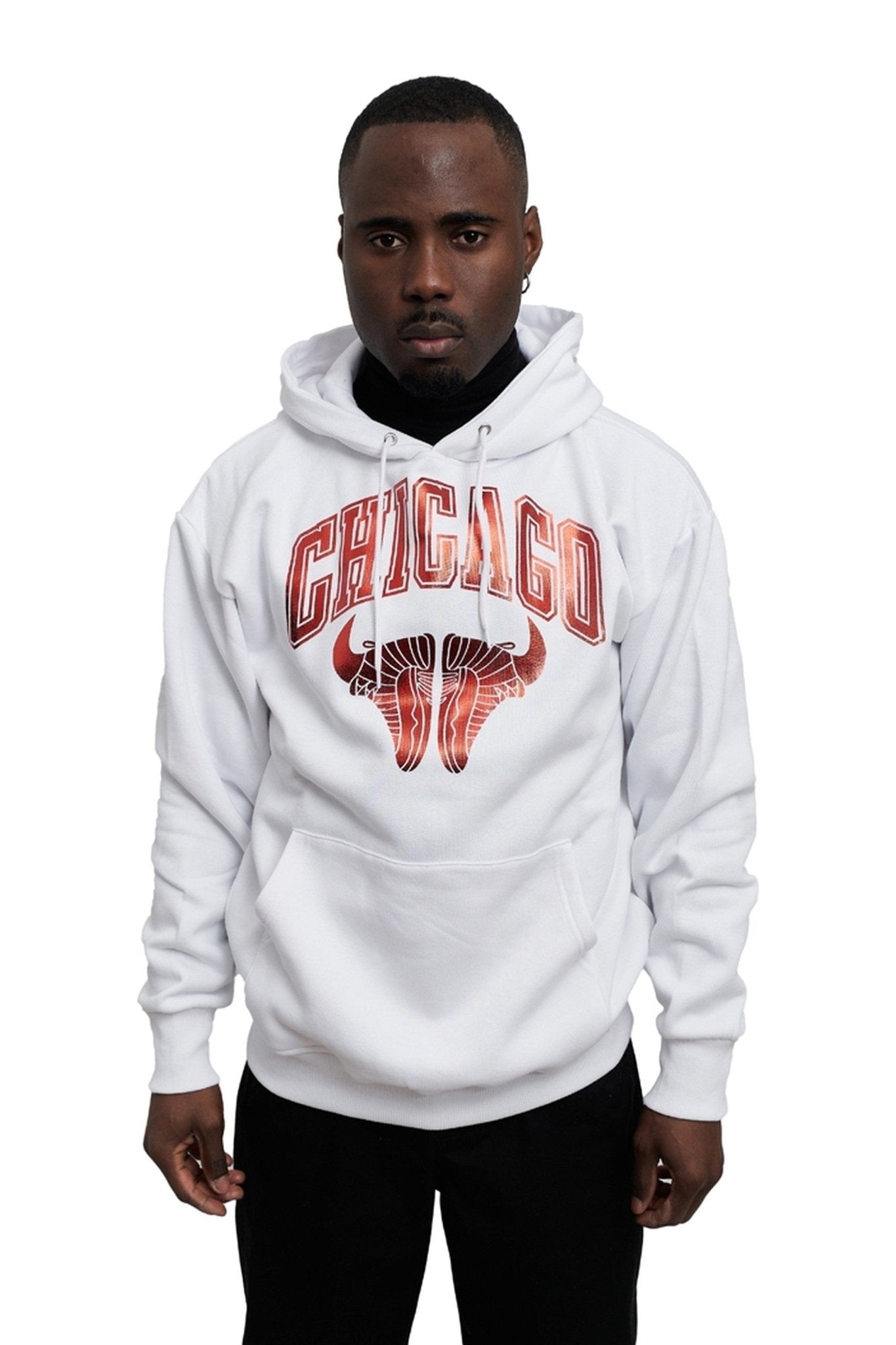 SUDADERA BLANCA/ROJA CHICAGO SNEAKERS GOLDEN FACE HOODIE - AREA ZERO