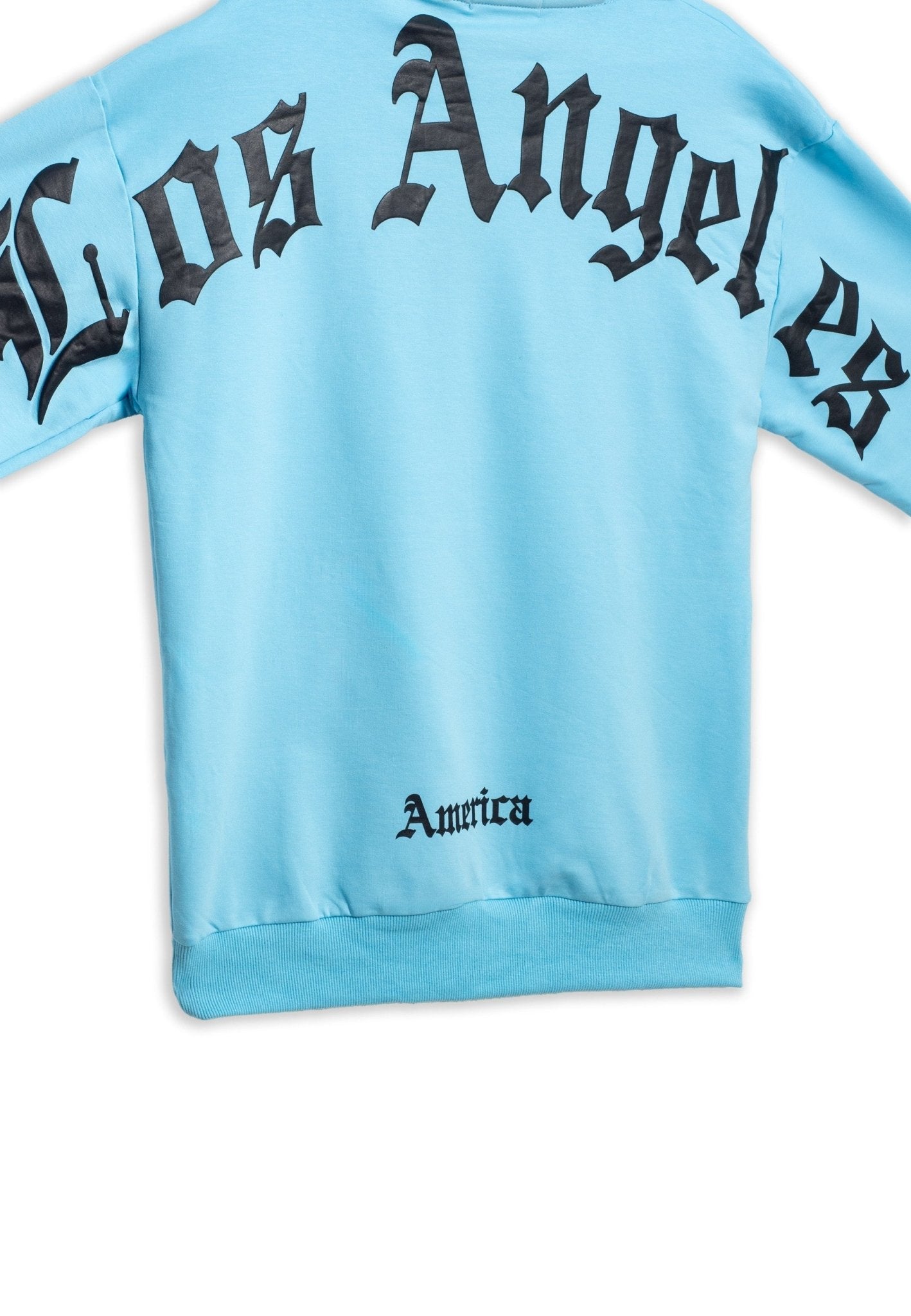 SUDADERA CELESTE LOS ANGELES BACK LOGO HOODIE - AREA ZERO