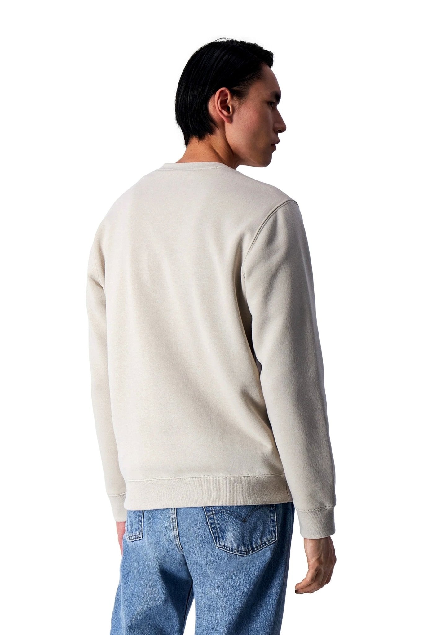 SUDADERA CHAMPION BEIGE EMBROIDERED LOGO CREWNECK SWEATSHIRT - AREA ZERO