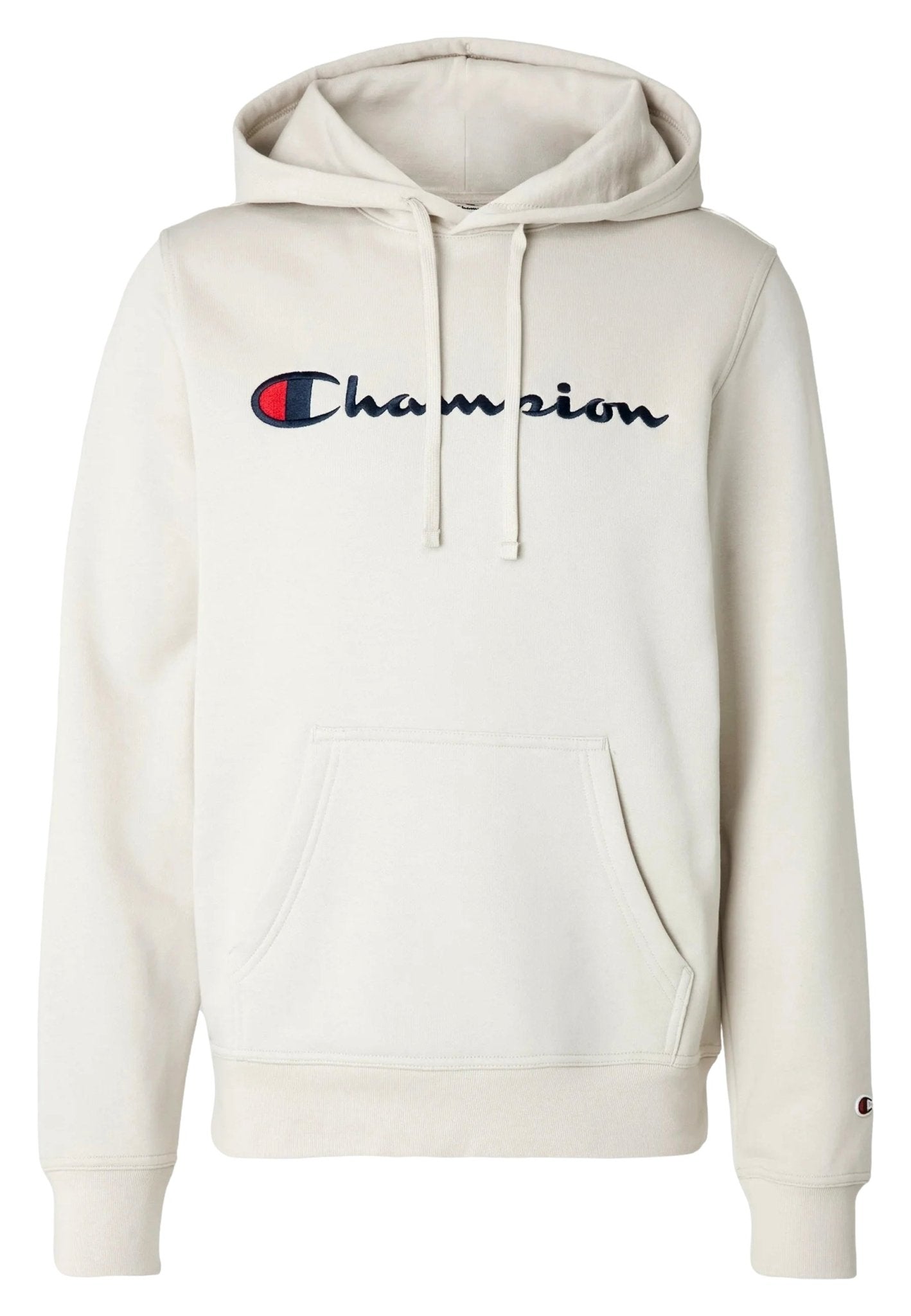 SUDADERA CHAMPION BEIGE EMBROIDERED LOGO HOODED SWEATSHIRT - AREA ZERO