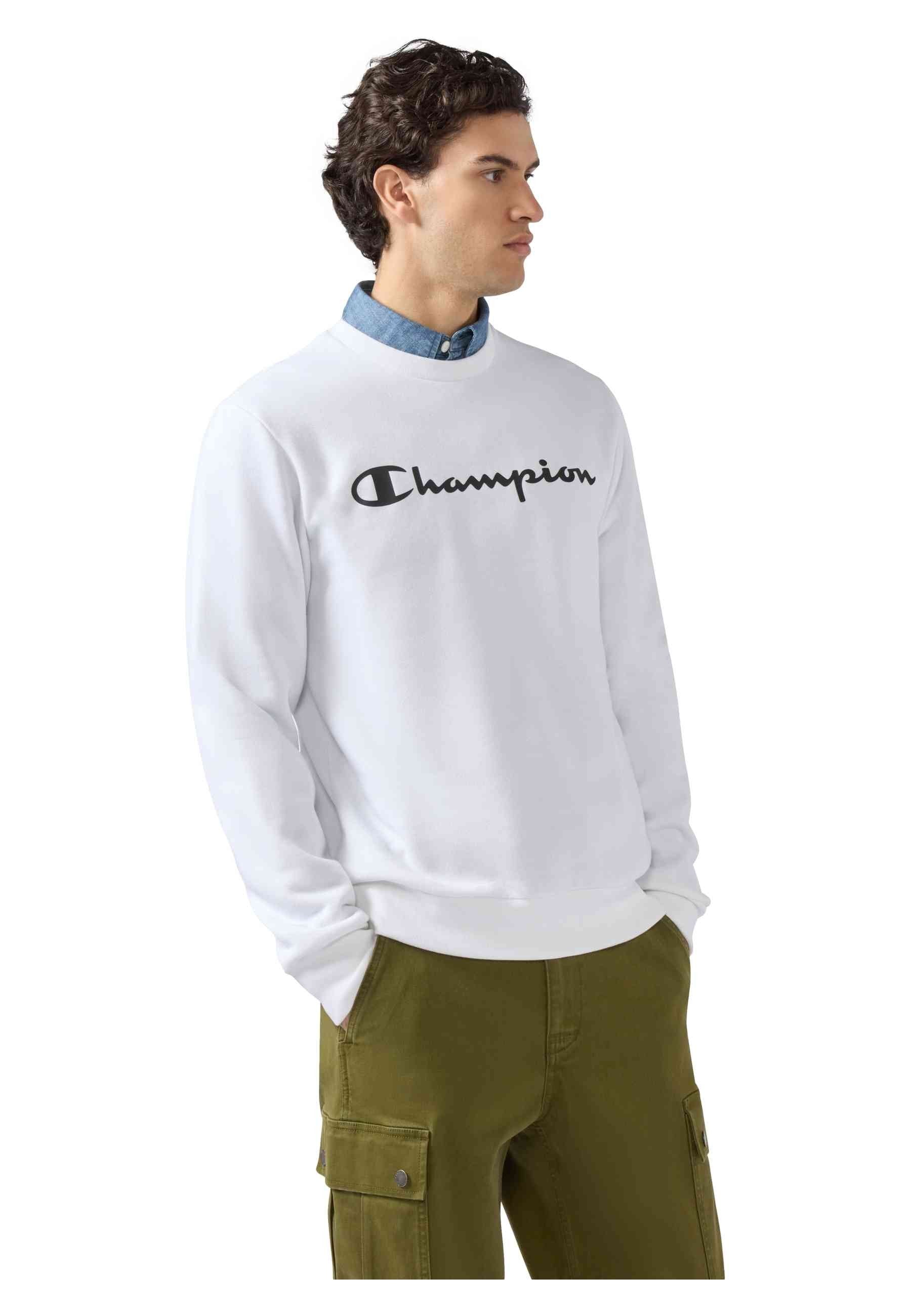 SUDADERA CHAMPION BLANCA BIG PRINTED LOGO CREWNECK