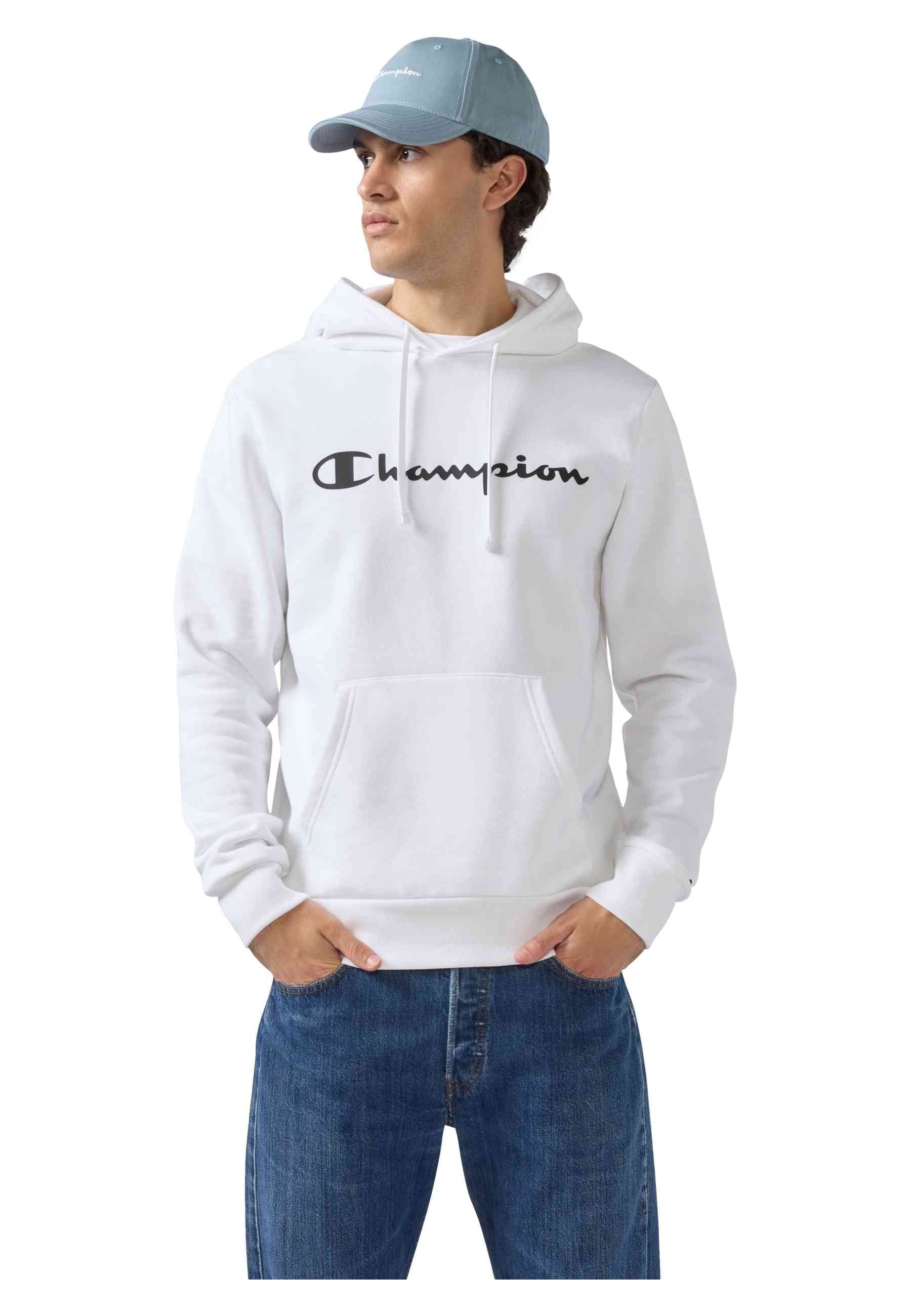 SUDADERA CHAMPION BLANCA BIG PRINTED LOGO HOODIE