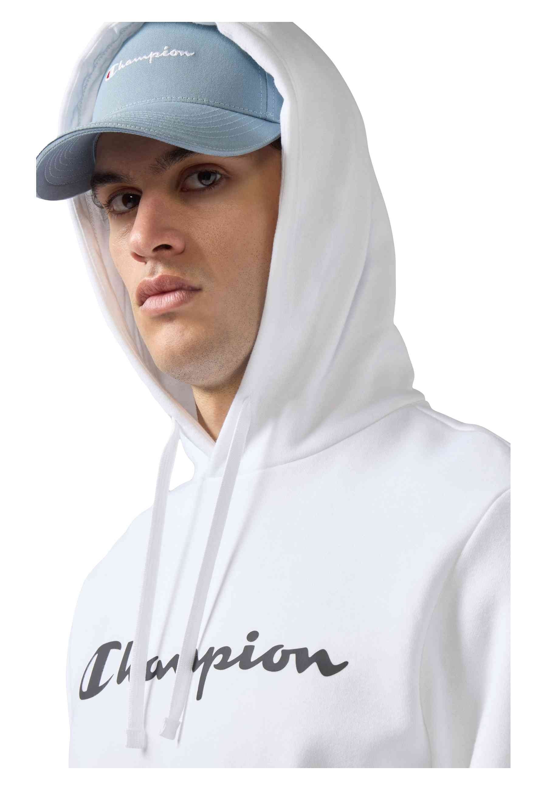 SUDADERA CHAMPION BLANCA BIG PRINTED LOGO HOODIE