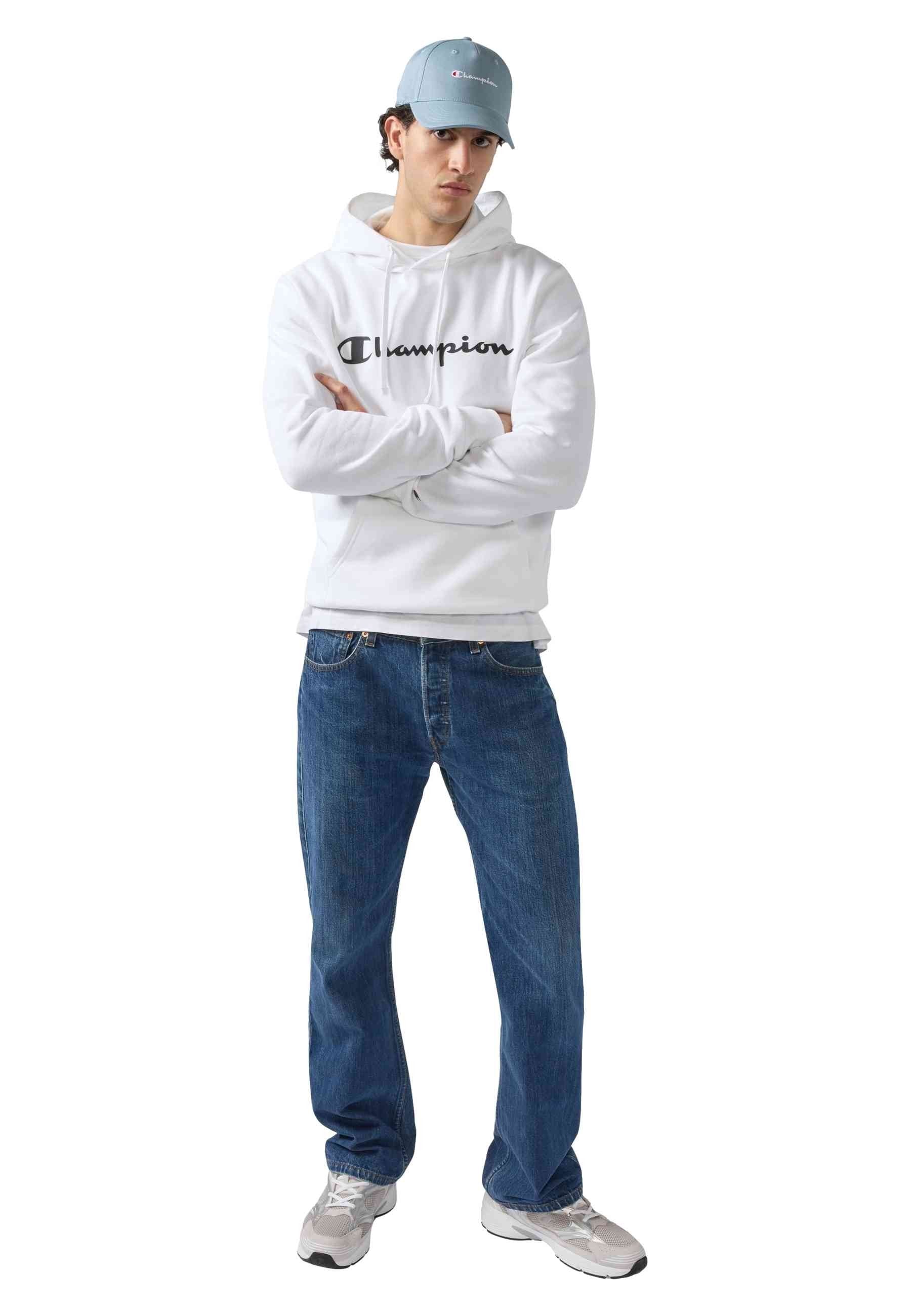 SUDADERA CHAMPION BLANCA BIG PRINTED LOGO HOODIE