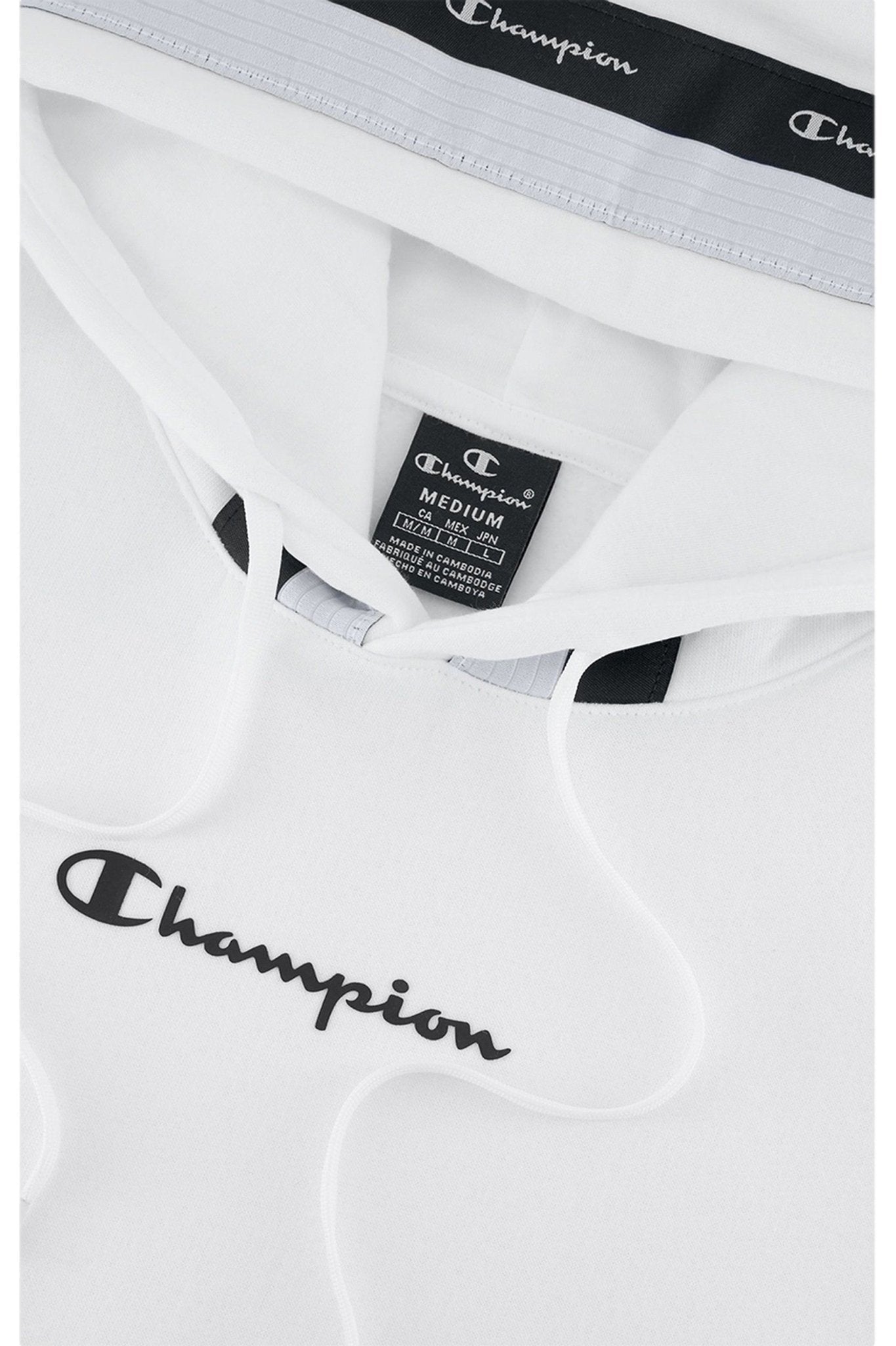 SUDADERA CHAMPION BLANCA JAQUARD TAPE FLEECE HOODIE - AREA ZERO