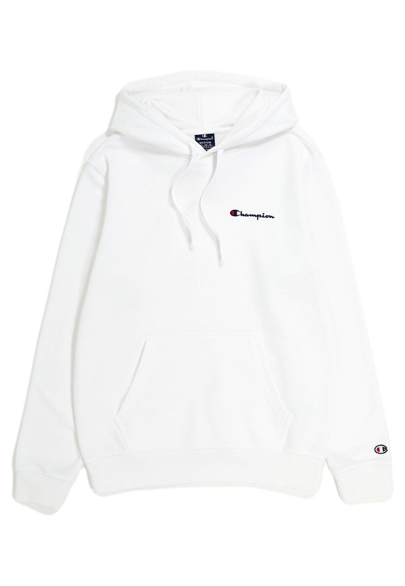 SUDADERA CHAMPION BLANCA SMALL EMBROIDERED LOGO HOODED SWEATSHIRT - AREA ZERO