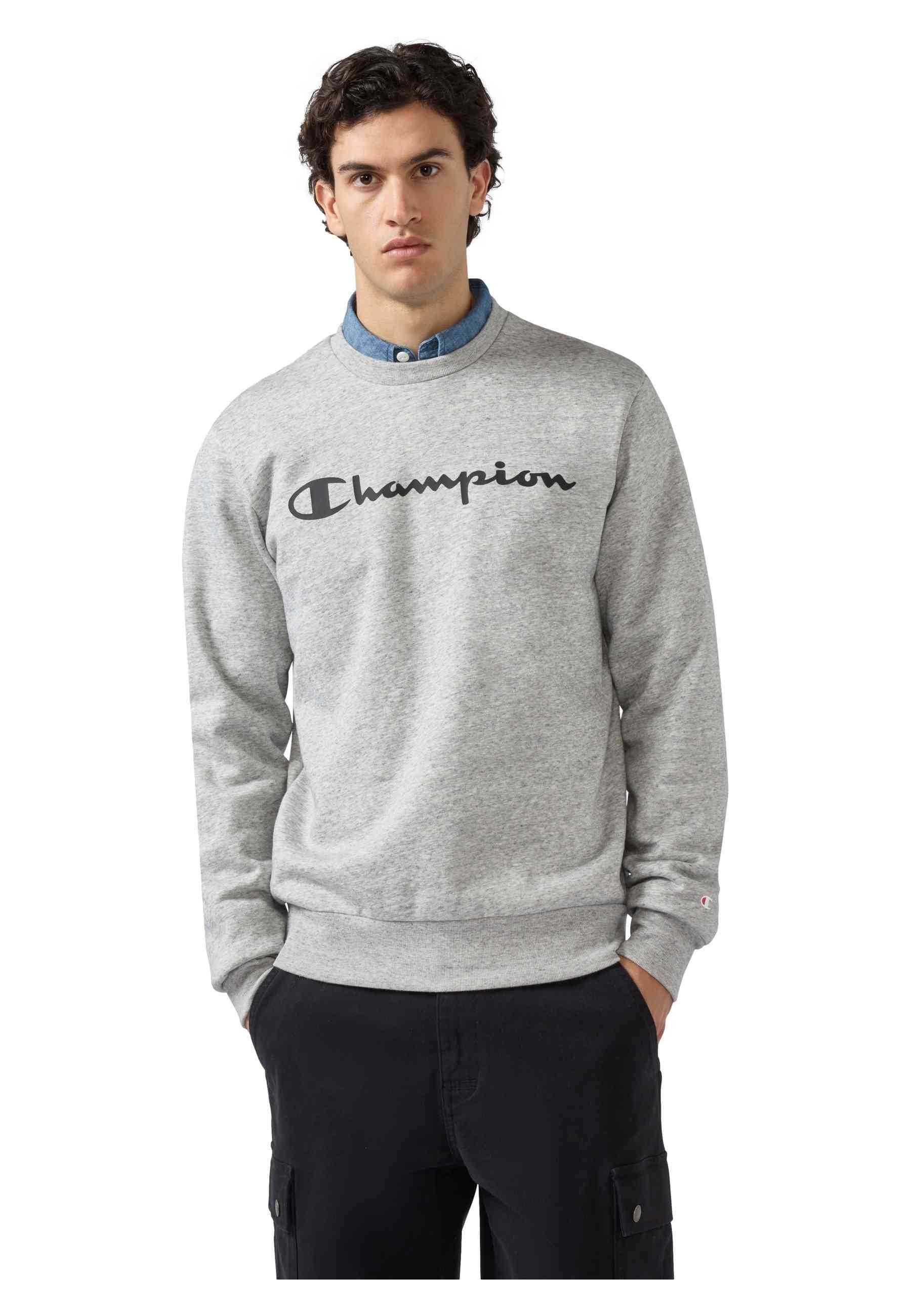 SUDADERA CHAMPION GRIS BIG PRINTED LOGO CREWNECK