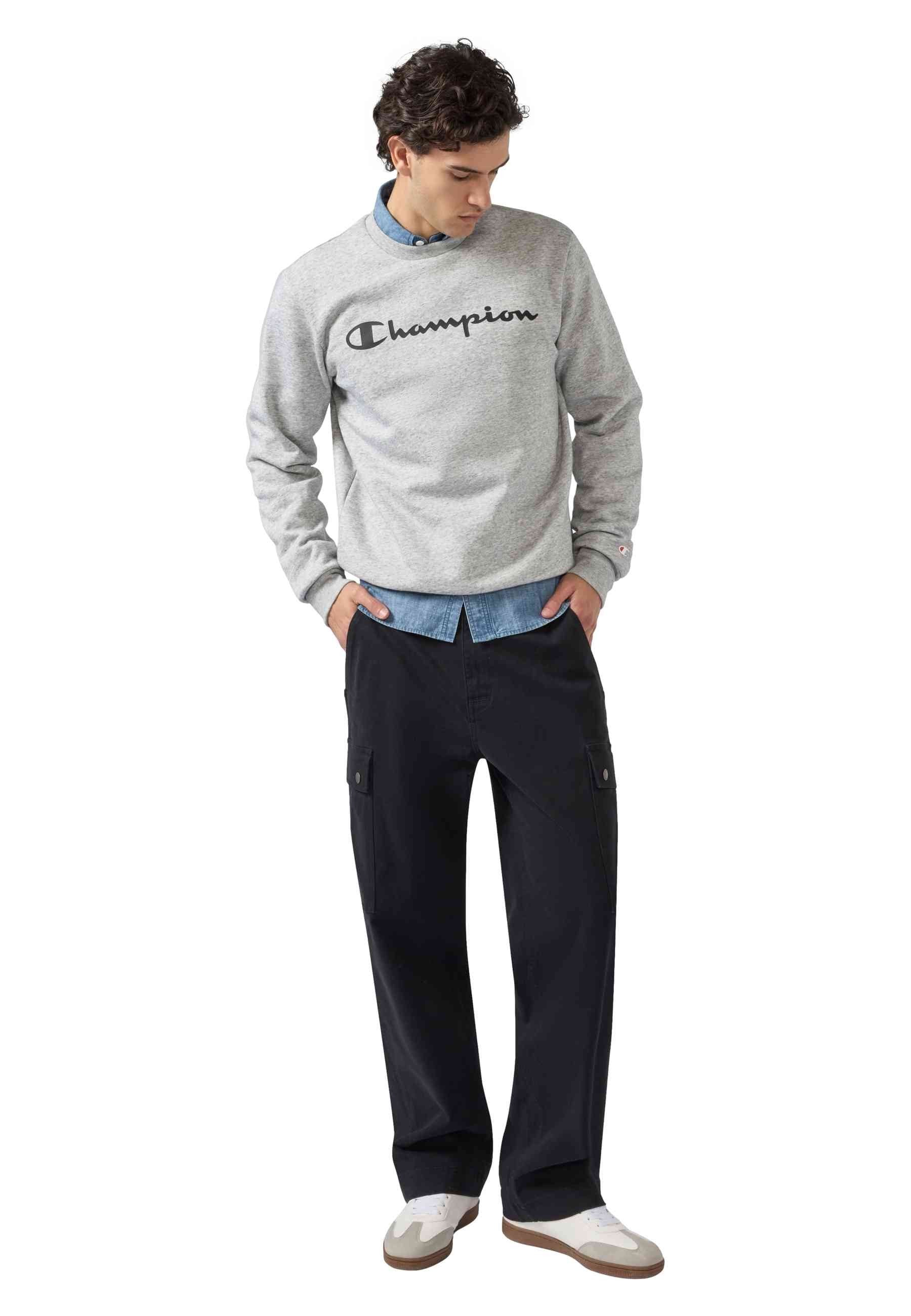 SUDADERA CHAMPION GRIS BIG PRINTED LOGO CREWNECK