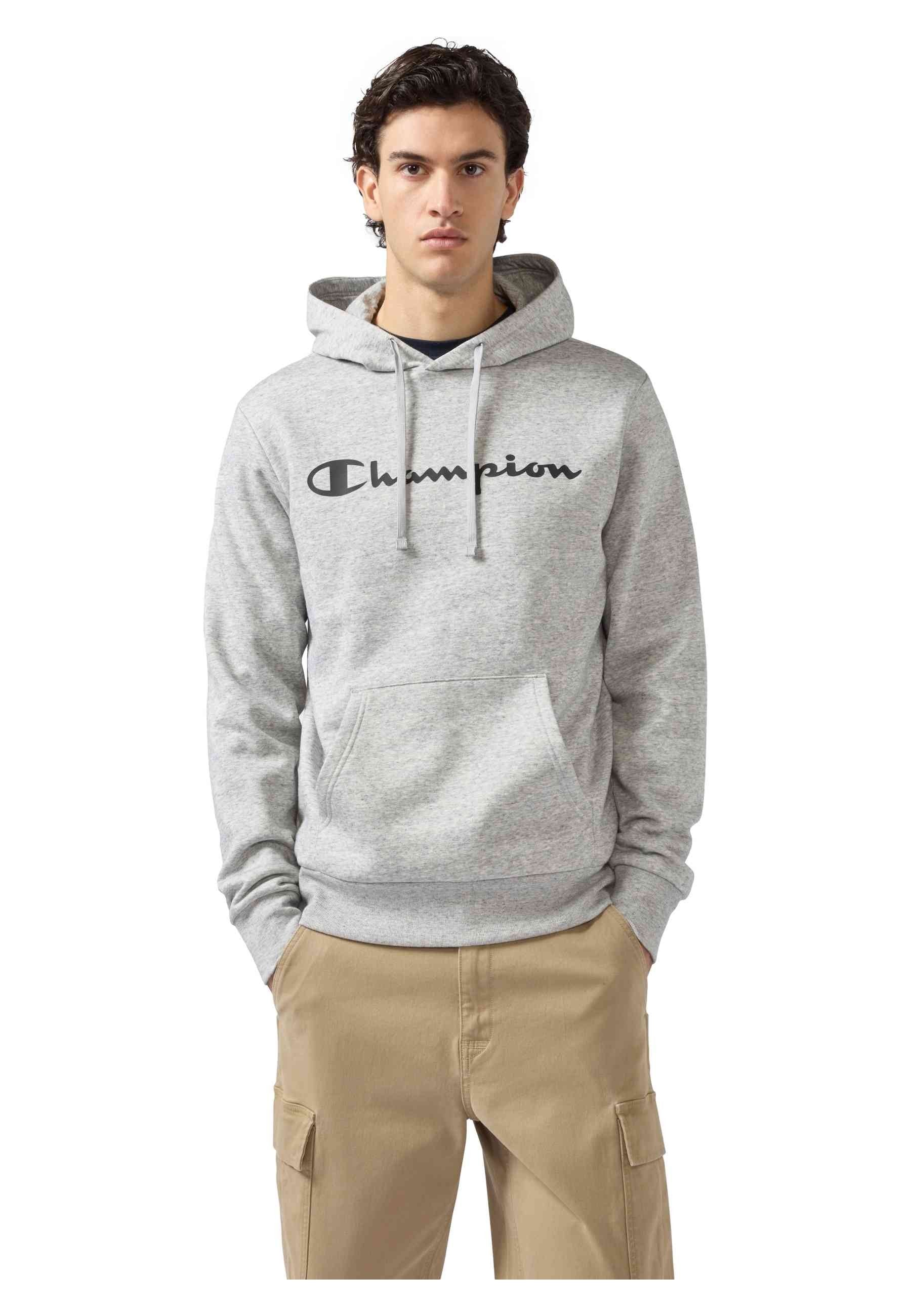 SUDADERA CHAMPION GRIS BIG PRINTED LOGO HOODIE