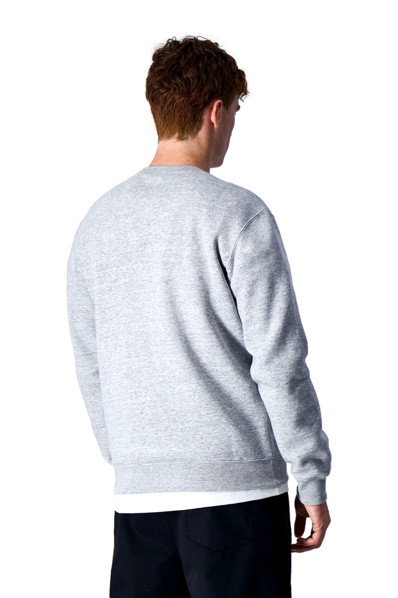 SUDADERA CHAMPION GRIS EMBROIDERED SCRIPT LOGO CREWNECK - AREA ZERO