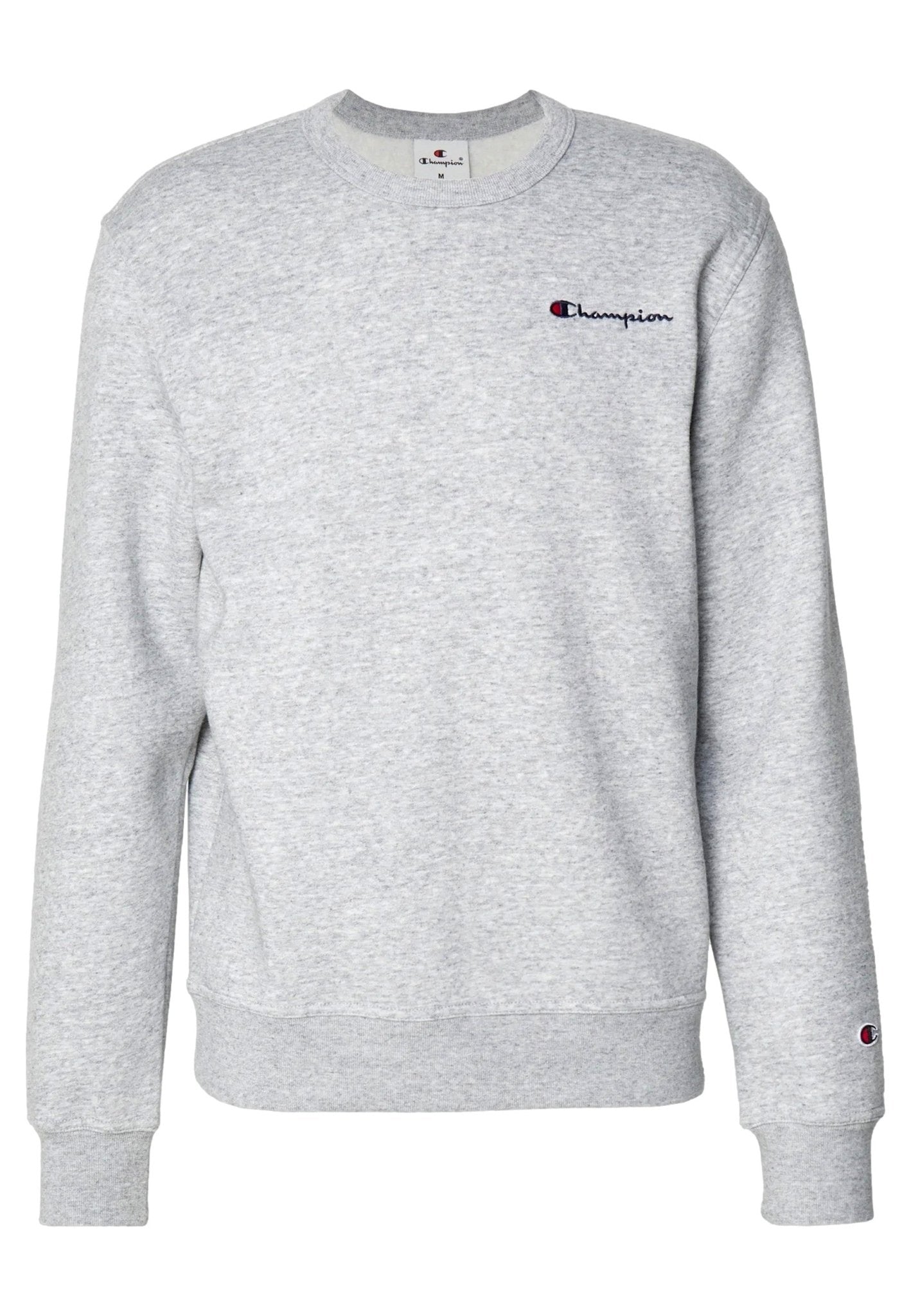SUDADERA CHAMPION GRIS SMALL EMBROIDERED LOGO CREWNECK SWEATSHIRT - AREA ZERO