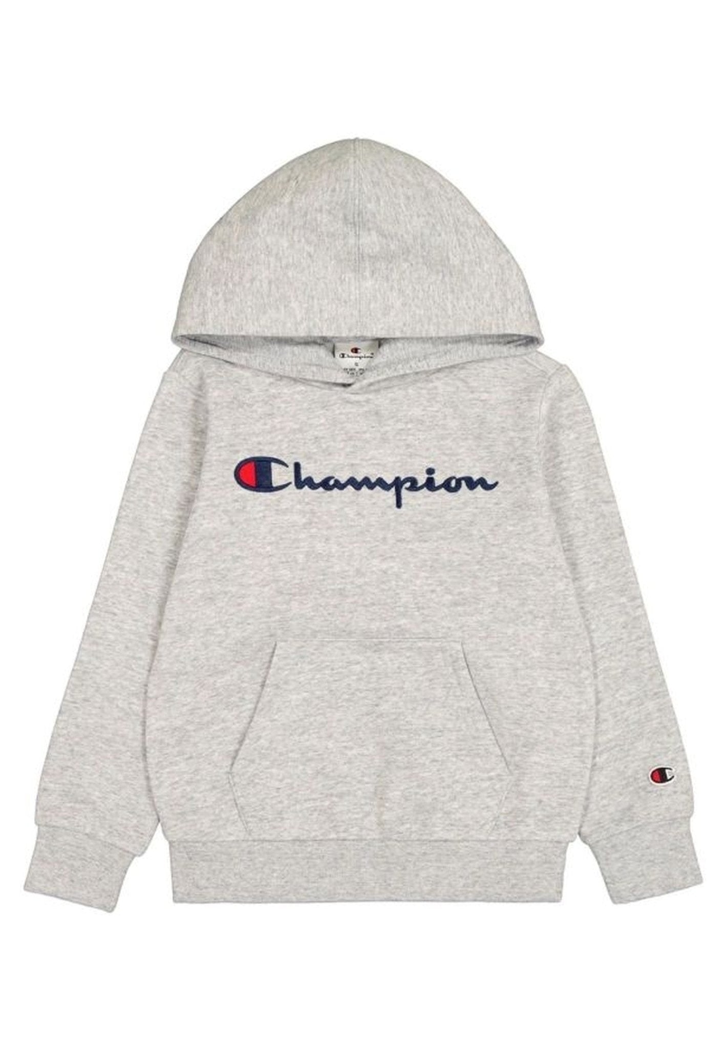 SUDADERA CHAMPION JUNIOR GRIS EMBROIDERED LOGO HOODED SWEATSHIRT - AREA ZERO