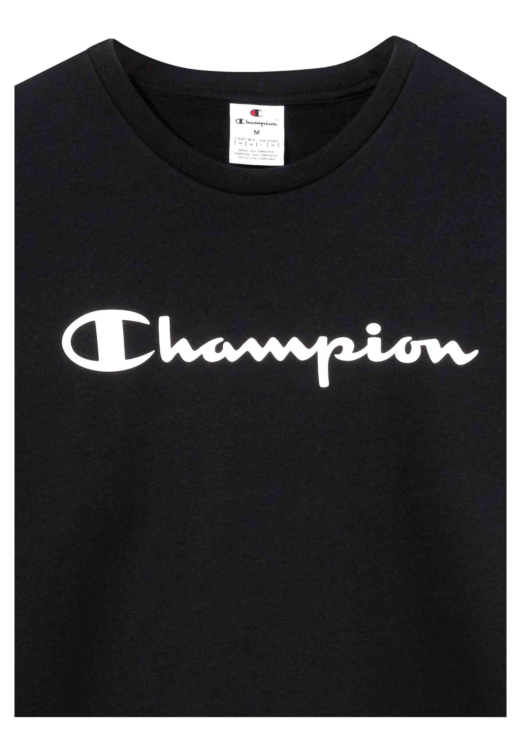 SUDADERA CHAMPION NEGRA BIG PRINTED LOGO CREWNECK