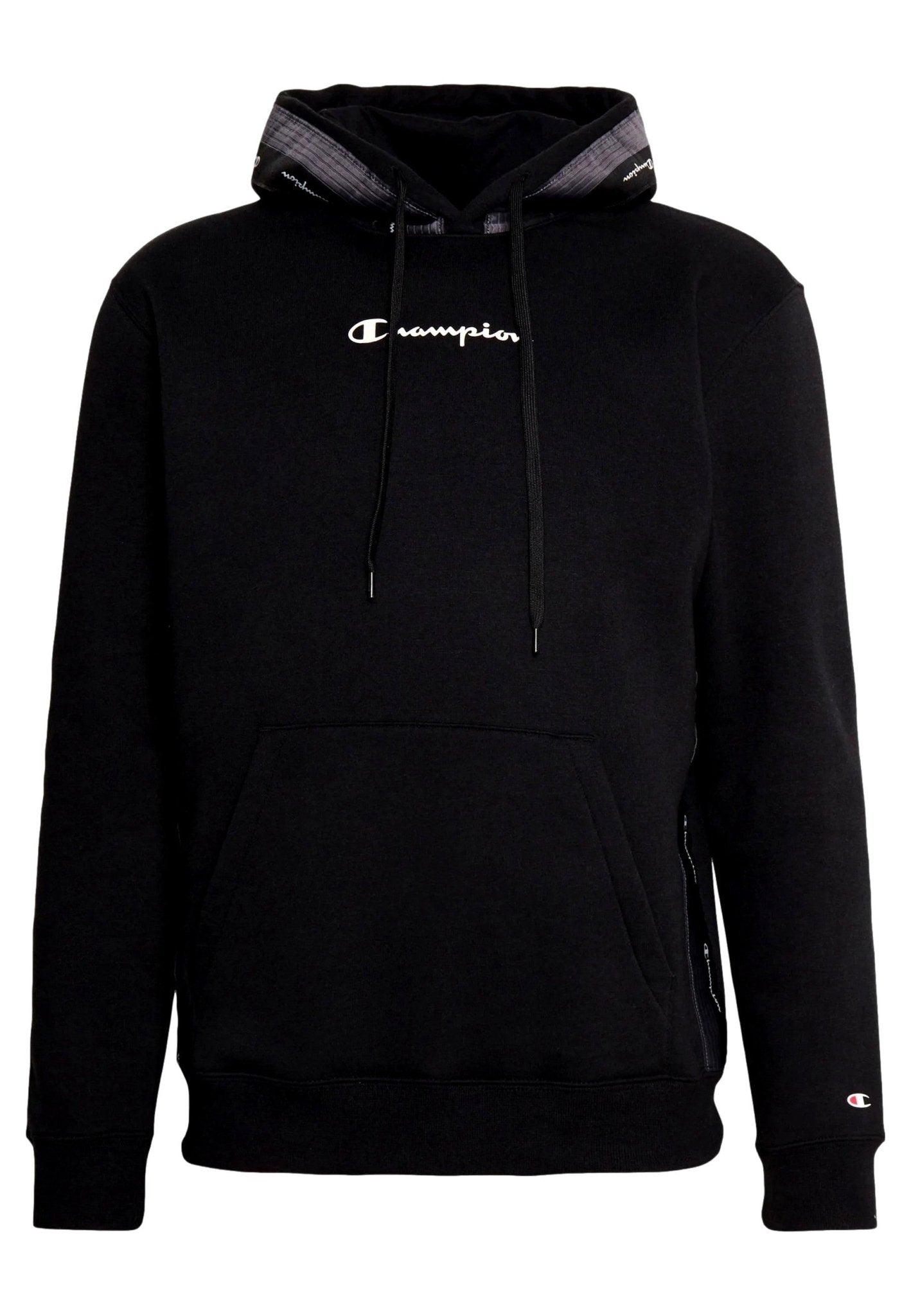 SUDADERA CHAMPION NEGRA JAQUARD TAPE FLEECE HOODIE - AREA ZERO
