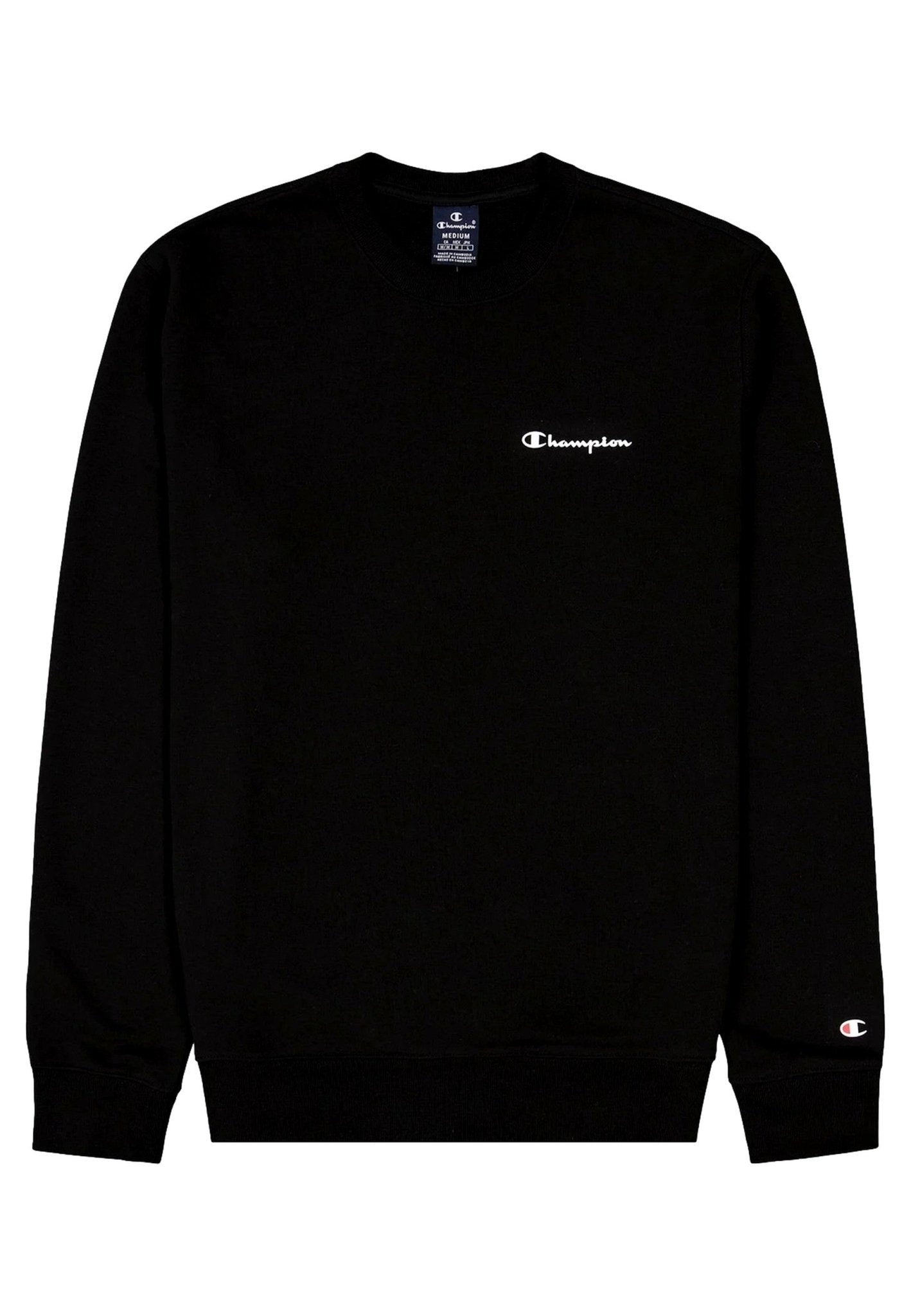 SUDADERA CHAMPION NEGRA SMALL TEXTED LOGO CREWNECK - AREA ZERO