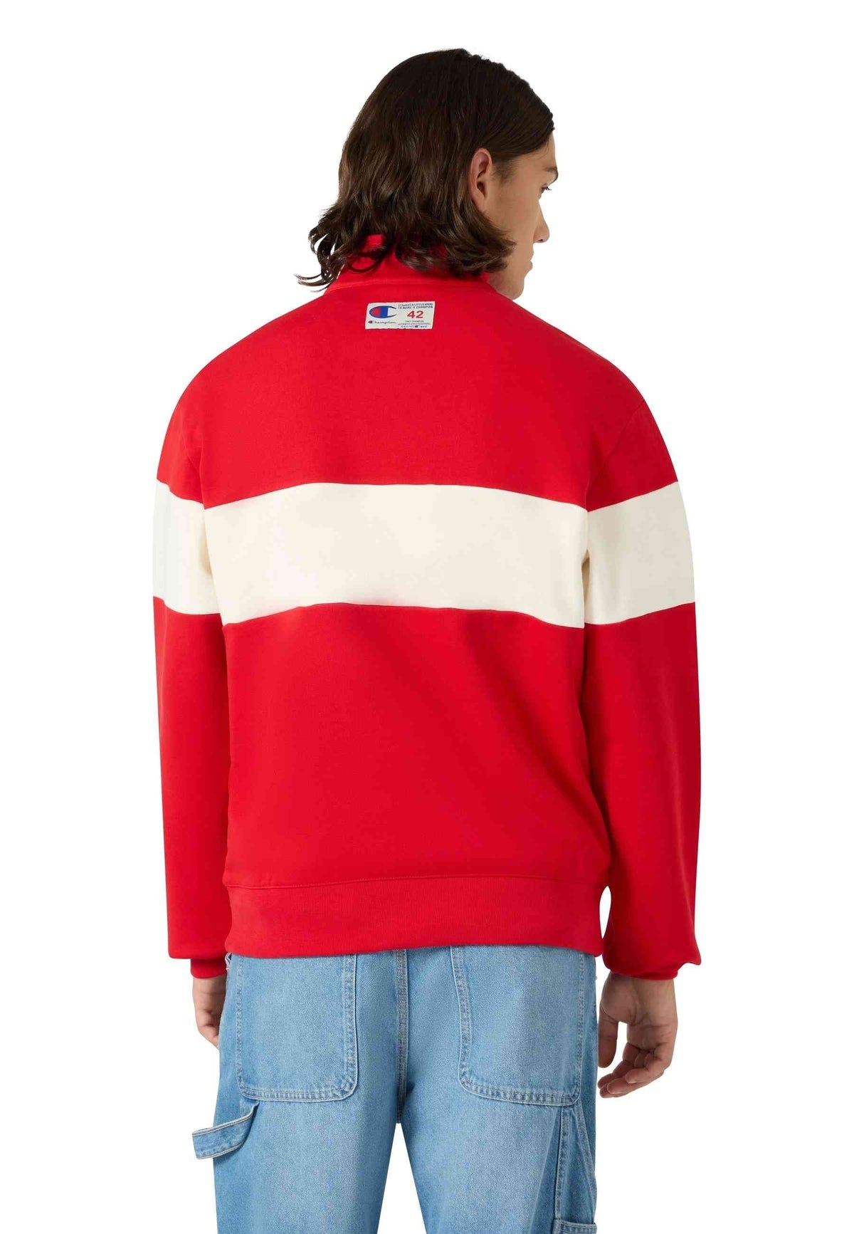 SUDADERA CHAMPION ROJA ACADEMY LOGO HALF ZIP SWEATSHIRT