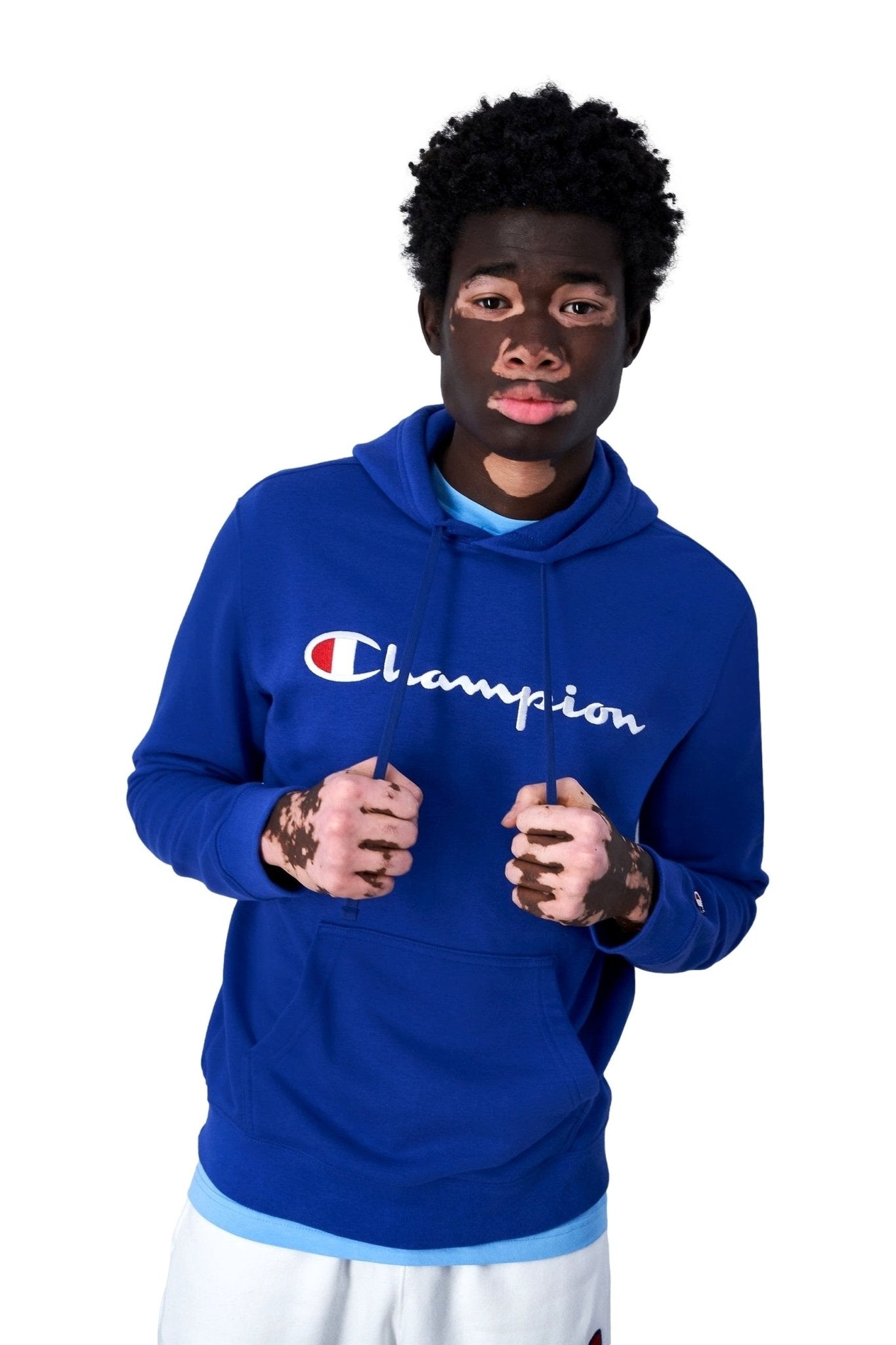 SUDADERA CHAMPION ROYAL EMBROIDERED LOGO HOODED SWEATSHIRT - AREA ZERO