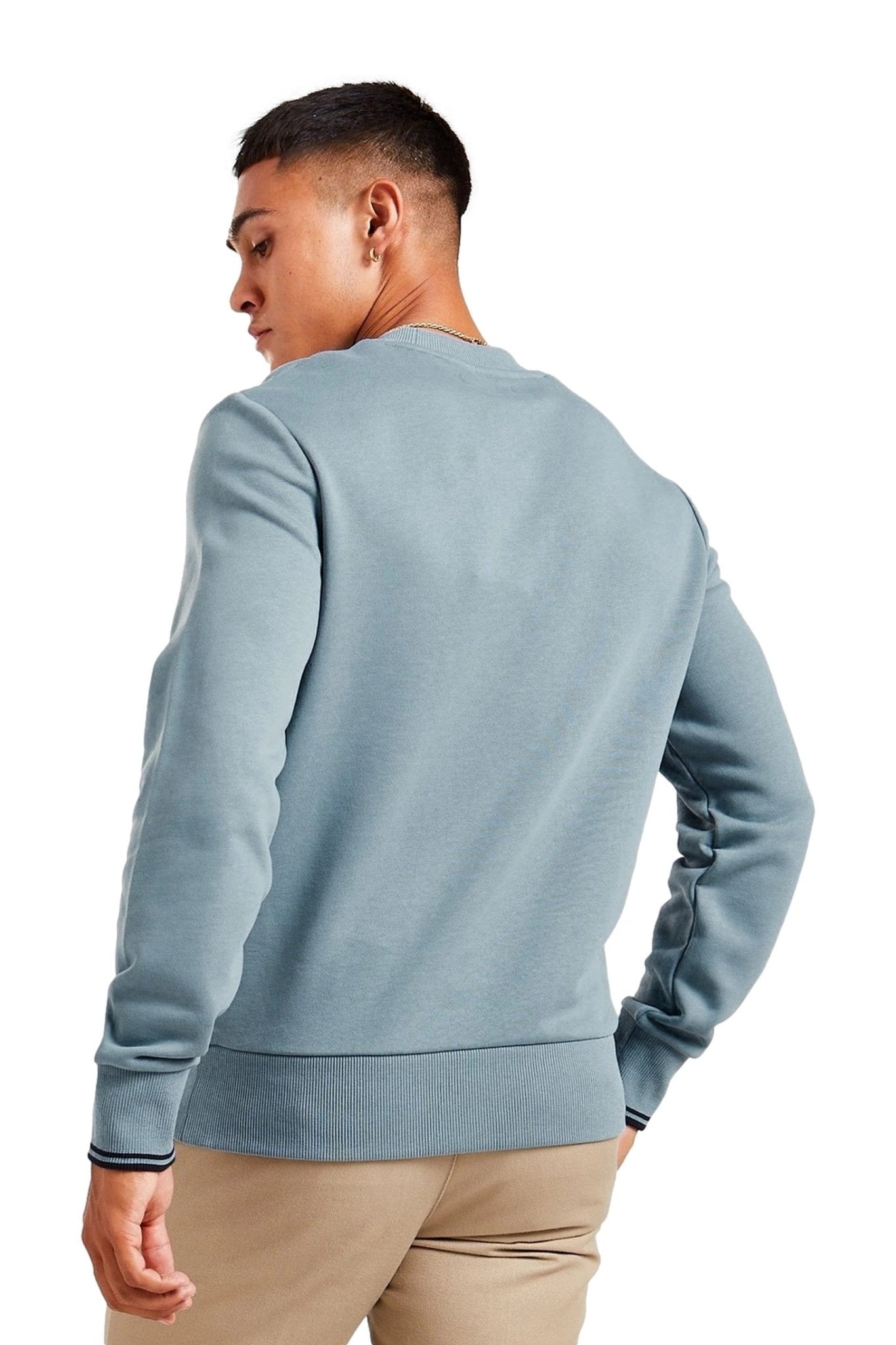 SUDADERA FRED PERRY AZUL CENIZA CREWNECK SWEATSHIRT - AREA ZERO