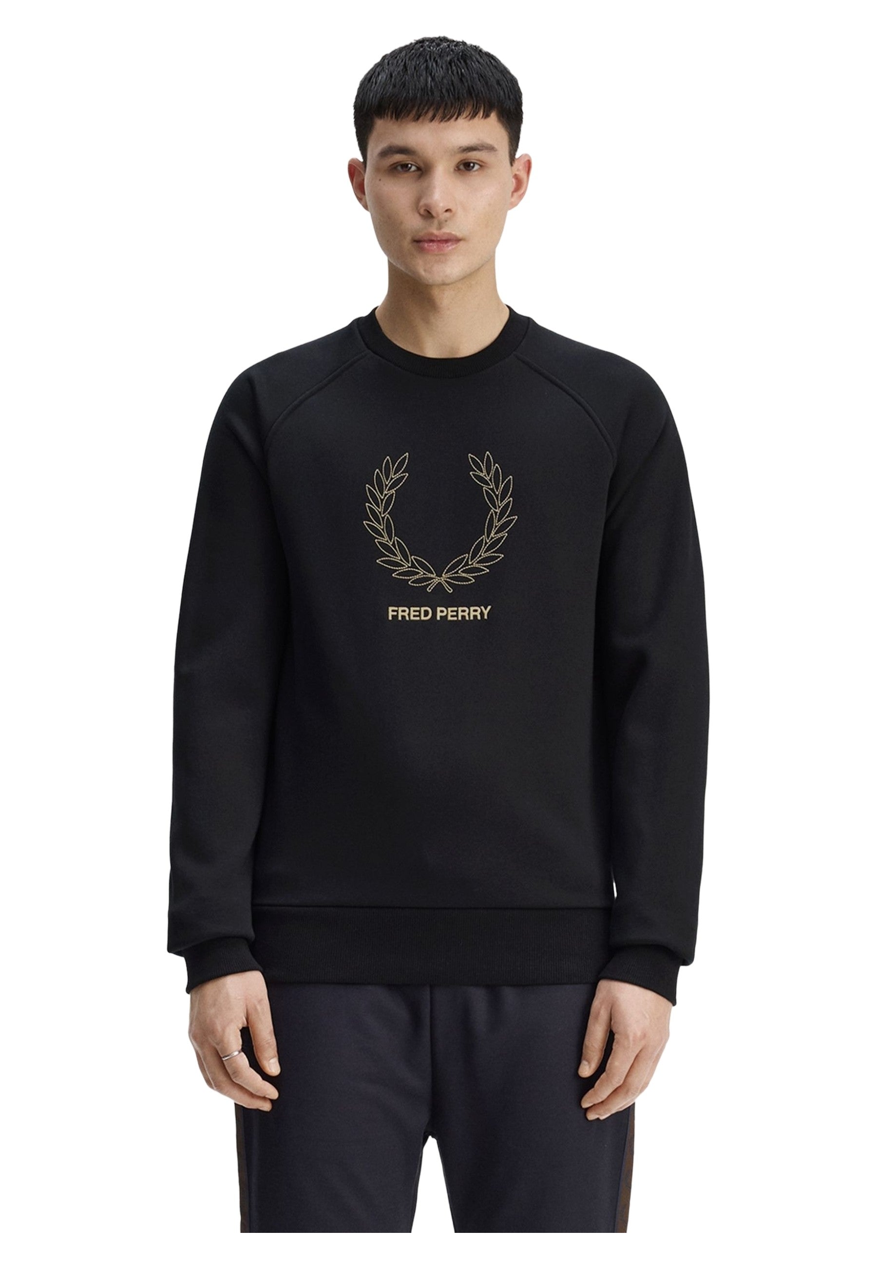 SUDADERA FRED PERRY NEGRA OUTLINE LRL WRTH SWEATSHIRT