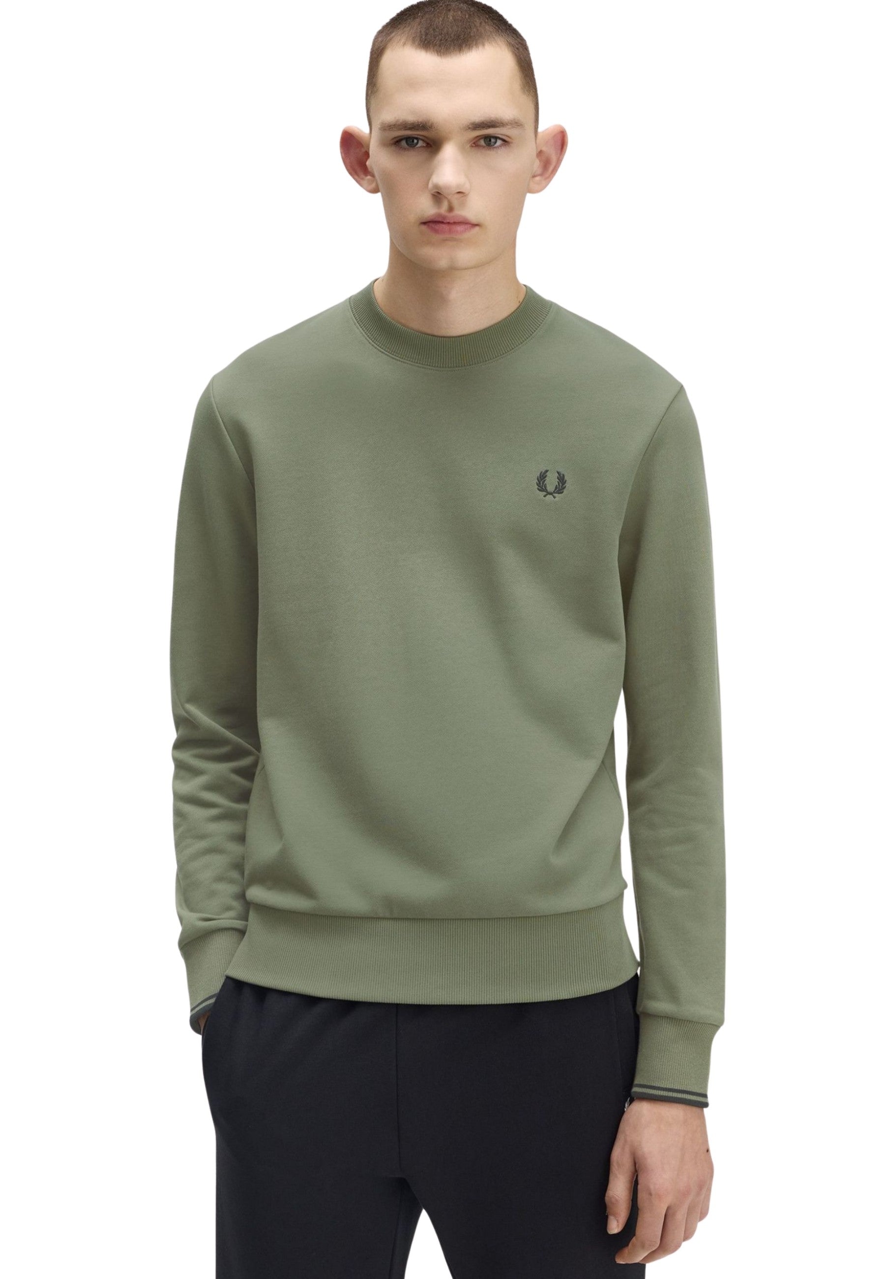 SUDADERA FRED PERRY VERDE Z59 CREWNECK SWEATSHIRT
