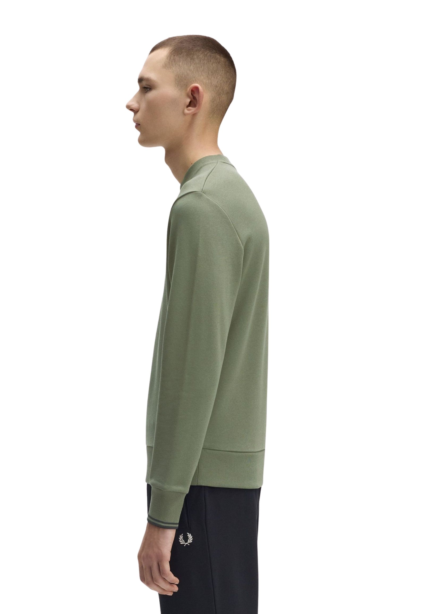 SUDADERA FRED PERRY VERDE Z59 CREWNECK SWEATSHIRT