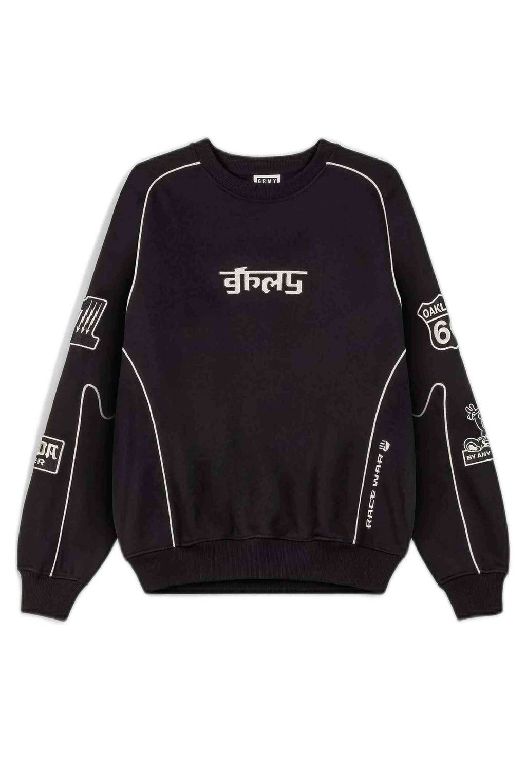 SUDADERA GRIMEY NEGRA RACE WAR VINTAGE CREWNECK
