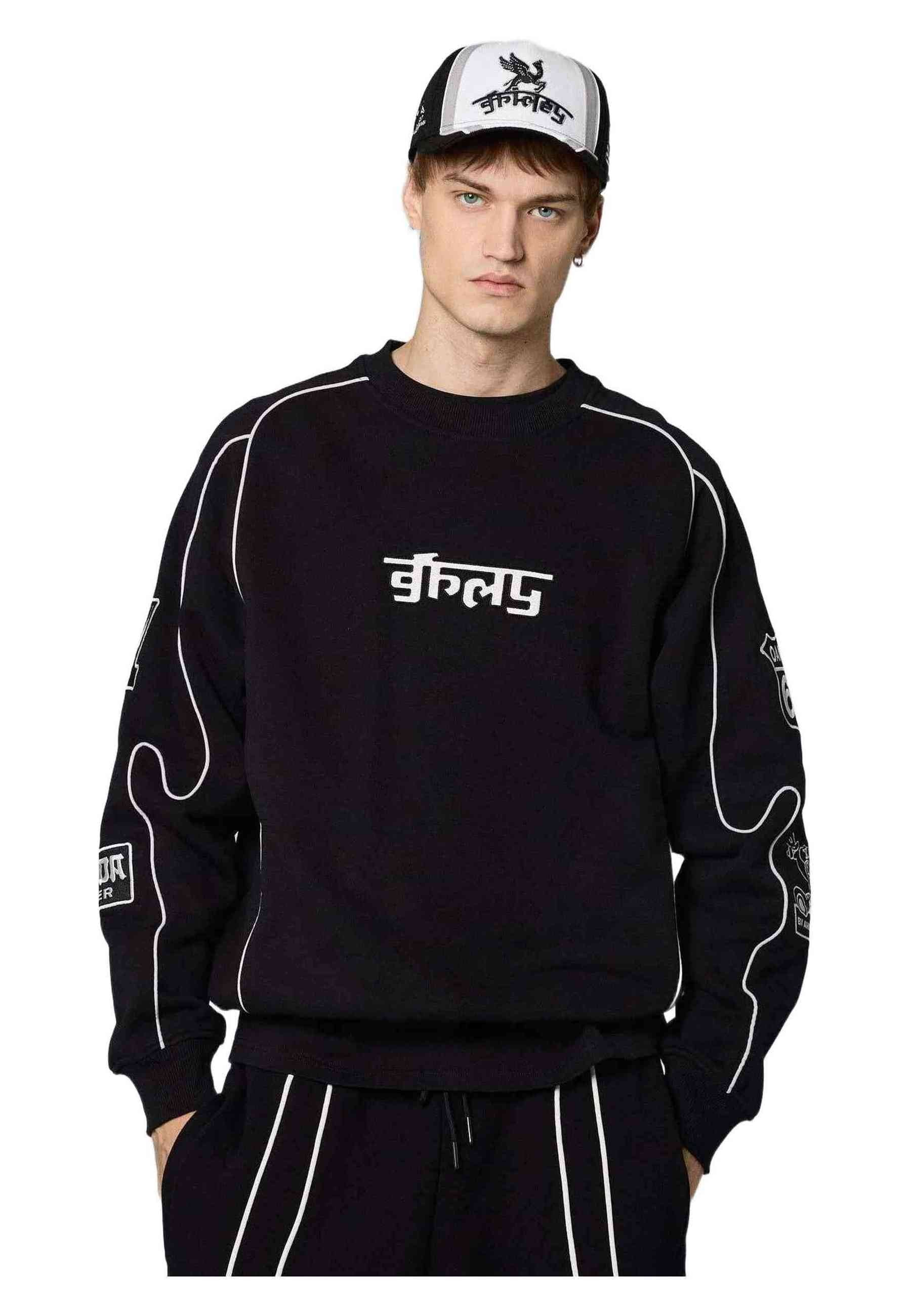 SUDADERA GRIMEY NEGRA RACE WAR VINTAGE CREWNECK
