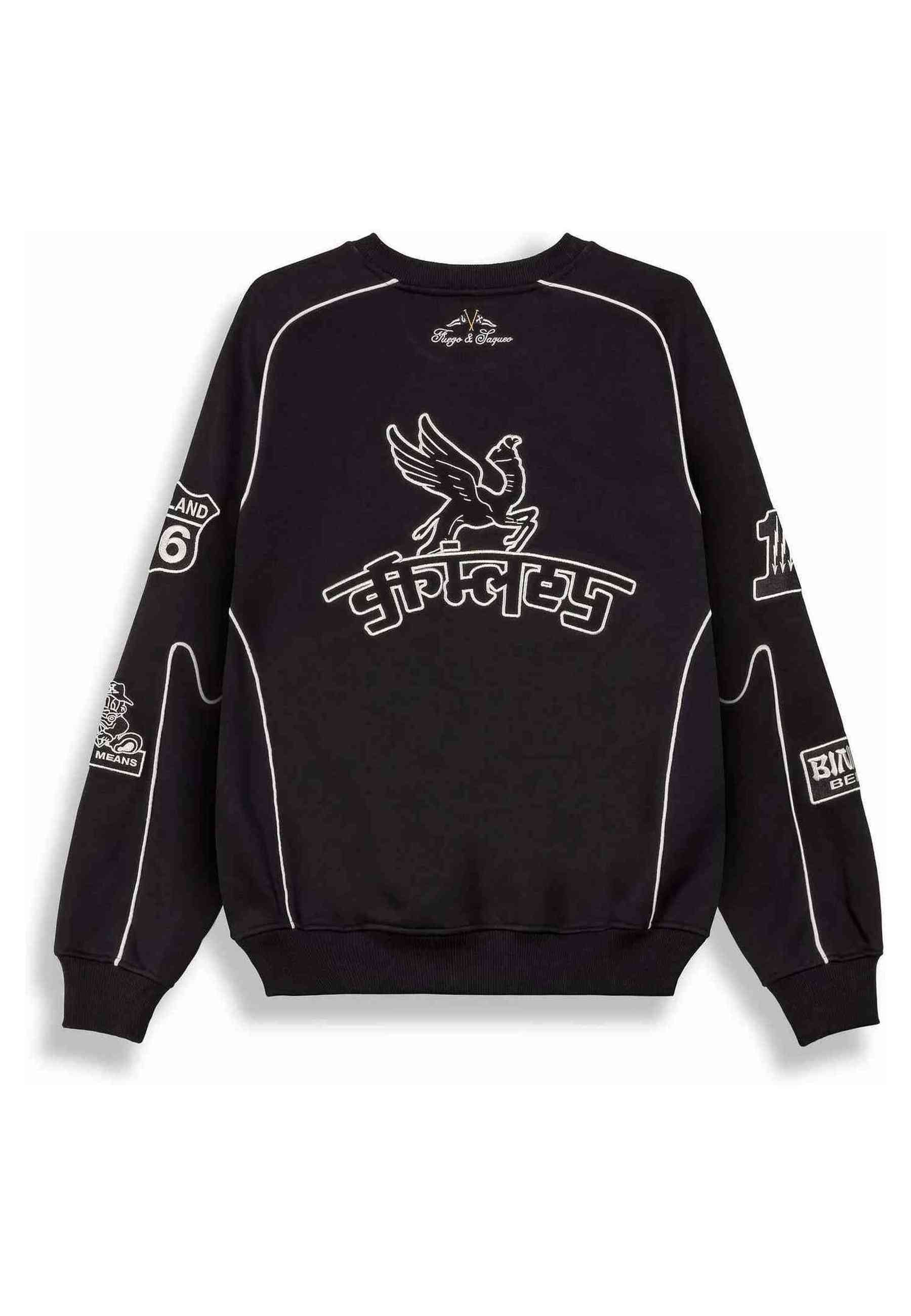 SUDADERA GRIMEY NEGRA RACE WAR VINTAGE CREWNECK