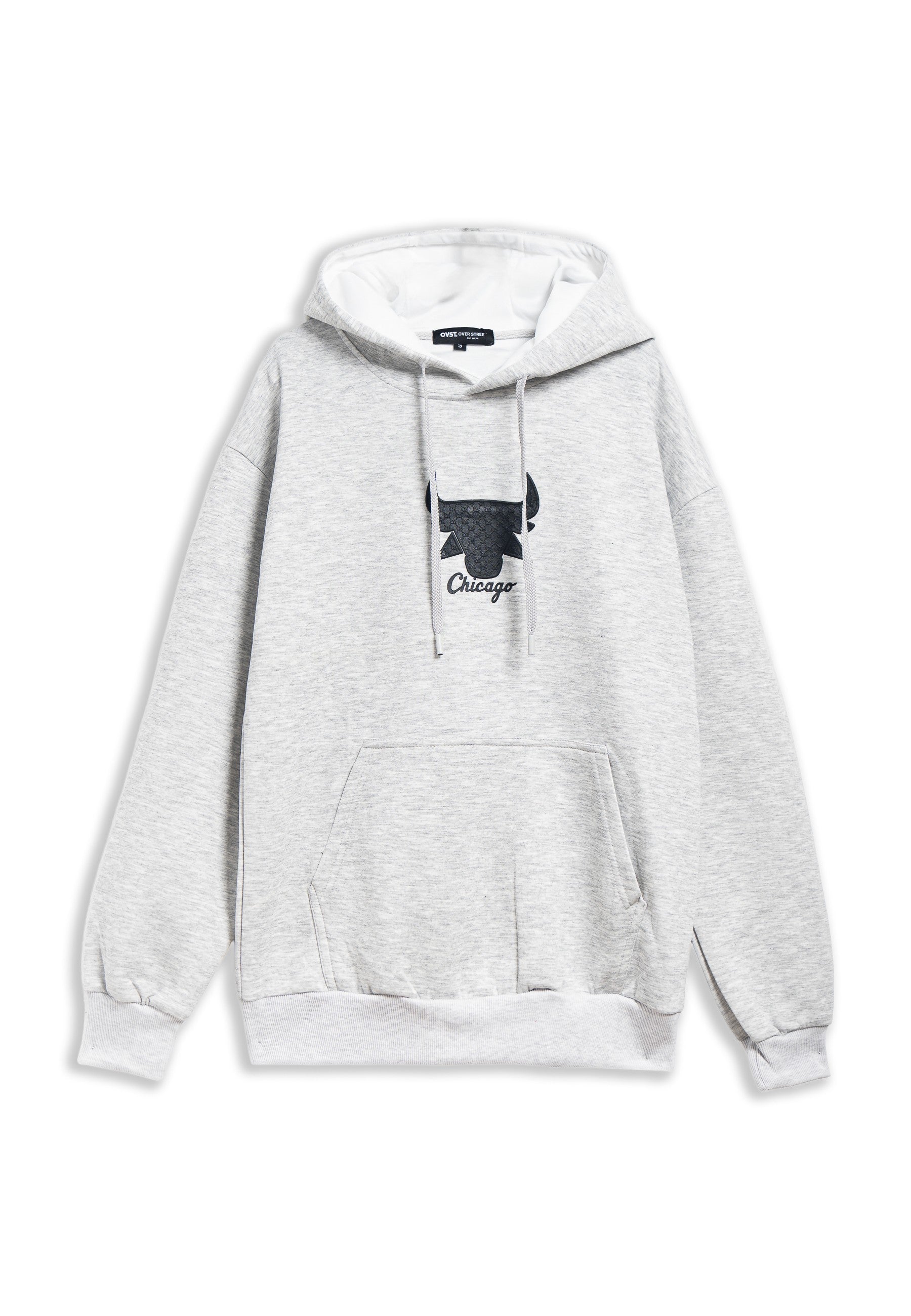 SUDADERA GRIS BULL CHICAGO HANDWRITE HOODIE