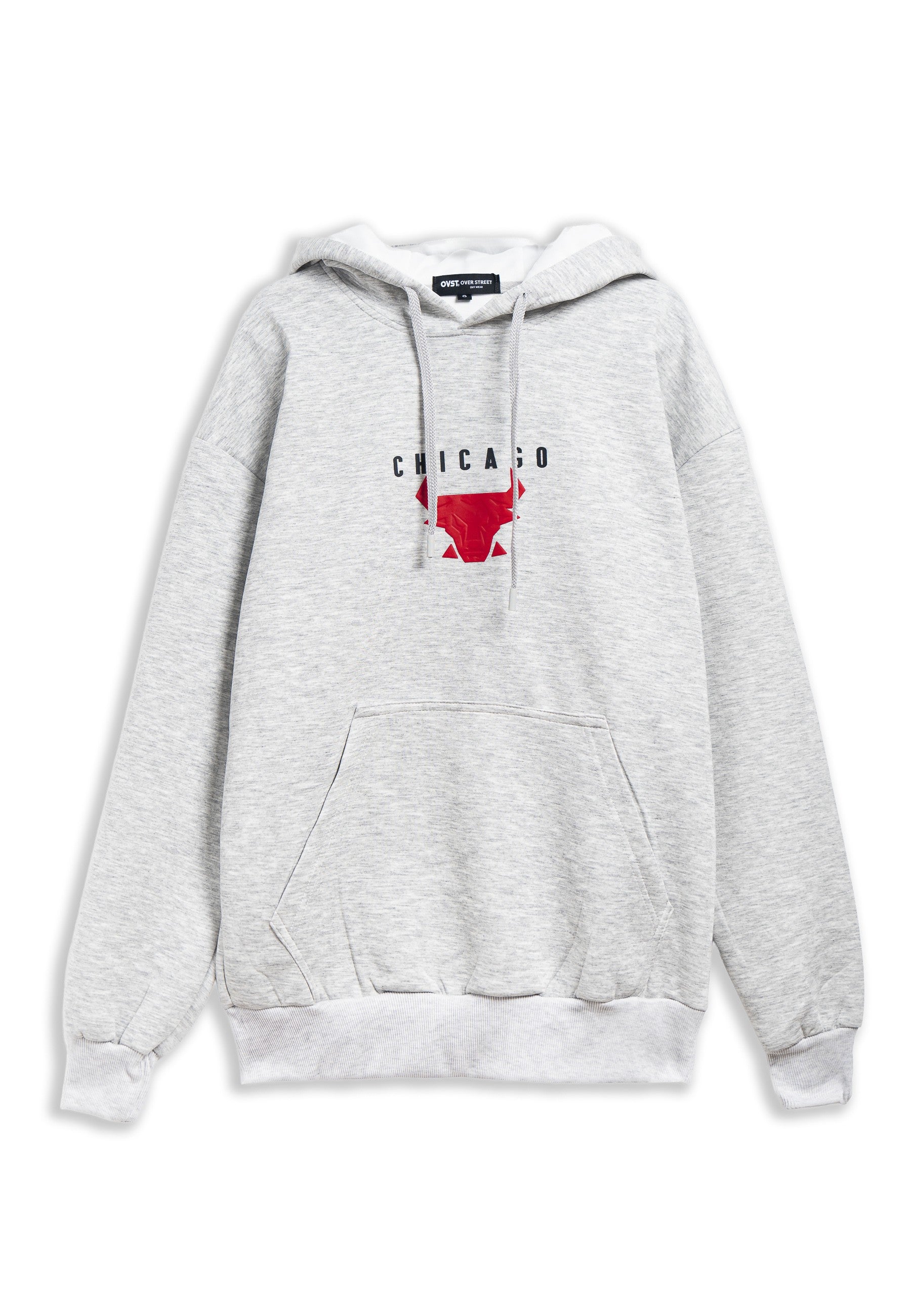 SUDADERA GRIS BULL CHICAGO HOODIE