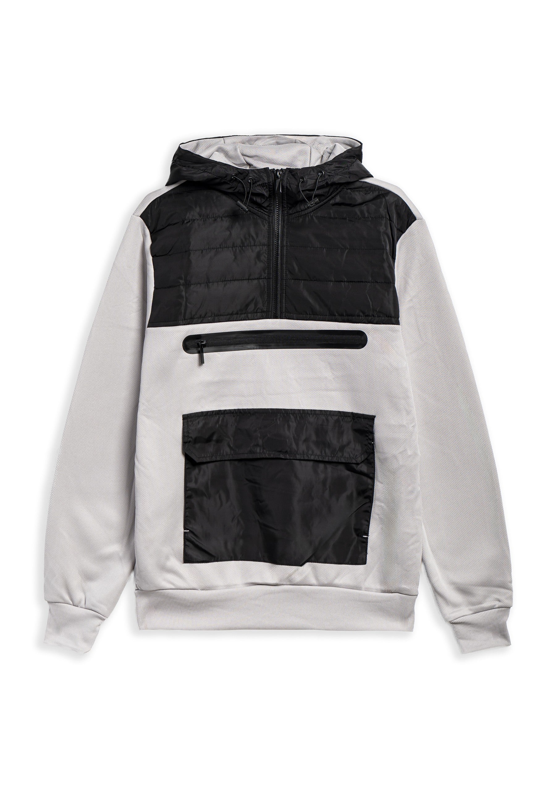 SUDADERA GRIS FRONT POCKET HOODIE