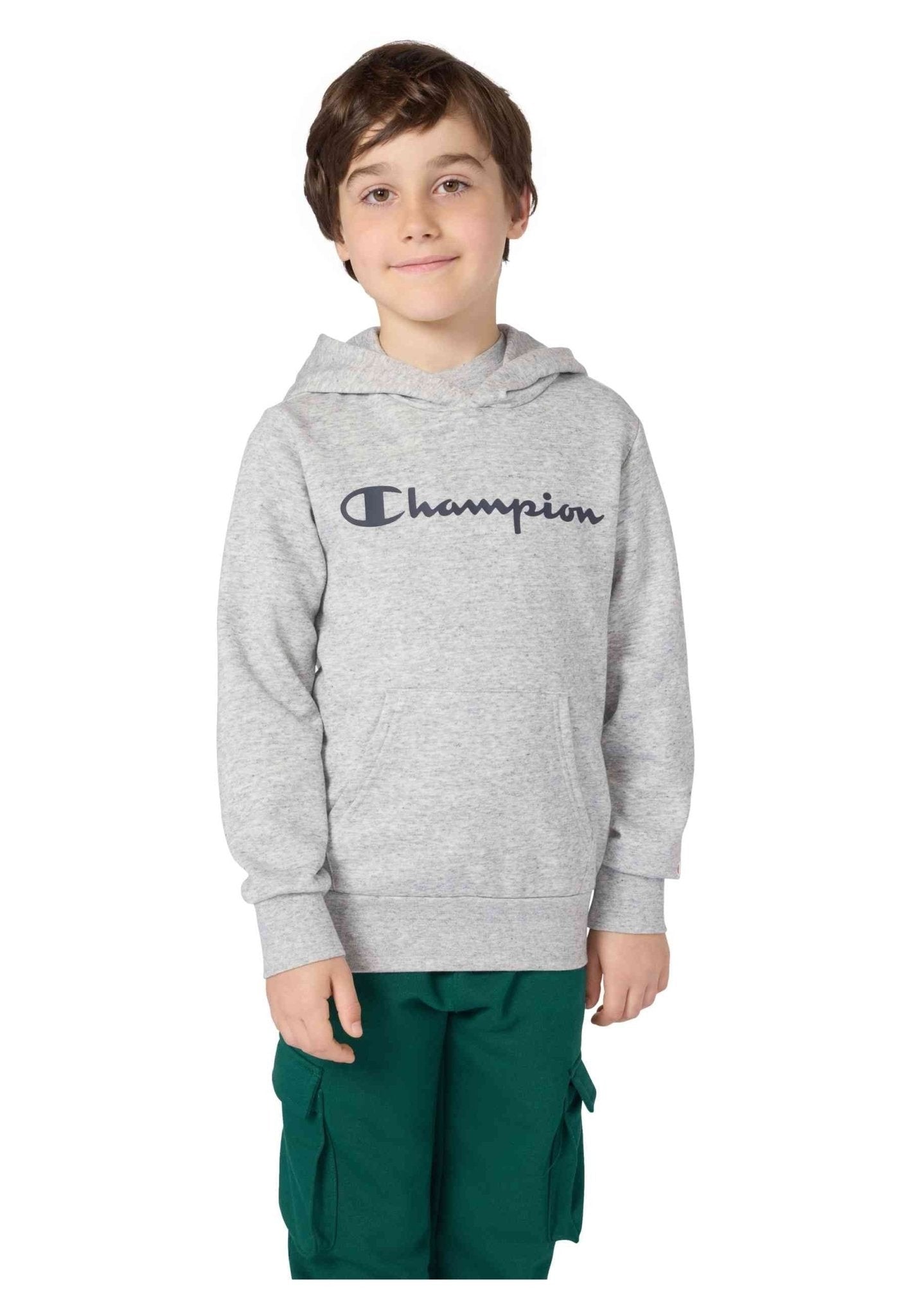 SUDADERA JUNIOR CHAMPION GRIS BIG PRINTED LOGO HOODIE - AREA ZERO