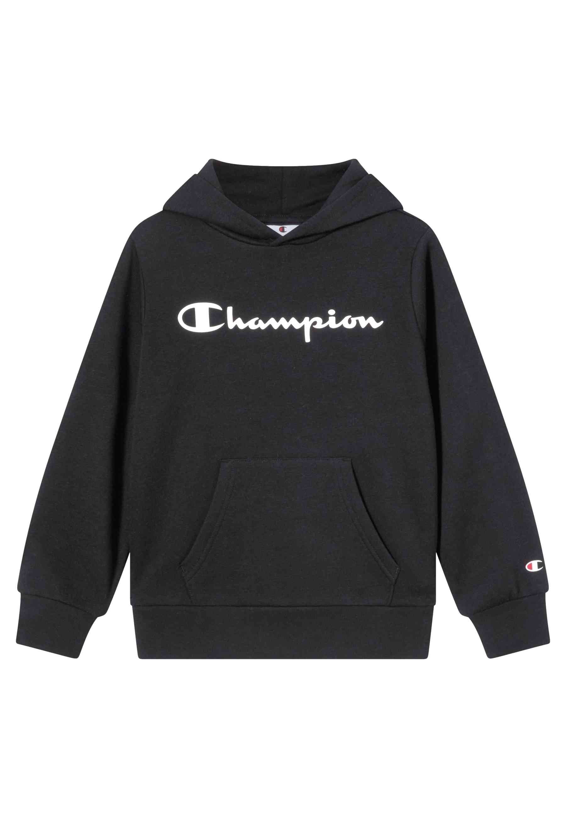 SUDADERA JUNIOR CHAMPION NEGRA BIG PRINTED LOGO HOODIE