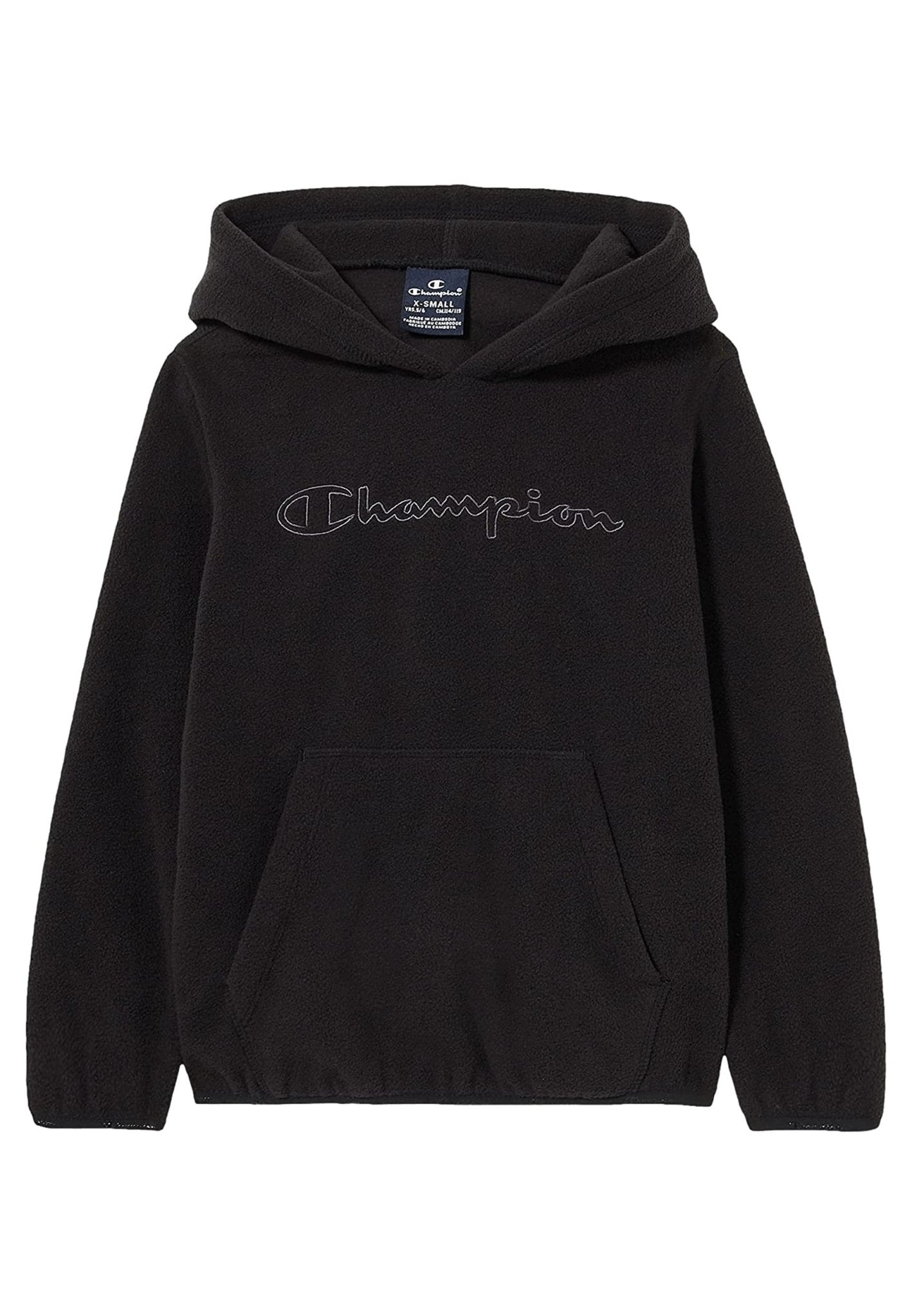 SUDADERA JUNIOR POLAR CHAMPION NEGRA BIG LOGO FLEECE HOODIE - AREA ZERO