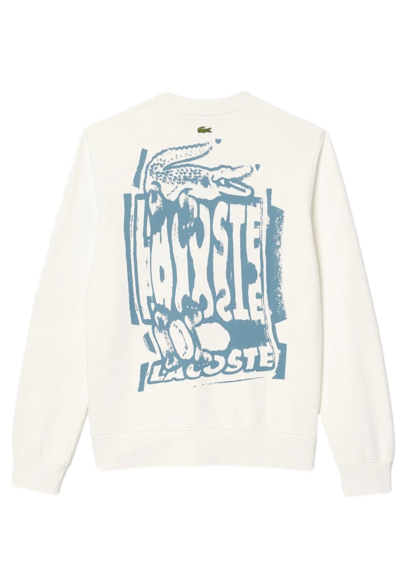 SUDADERA LACOSTE BLANCA COTTON GRAPHIC LOGO CREWNECK - AREA ZERO