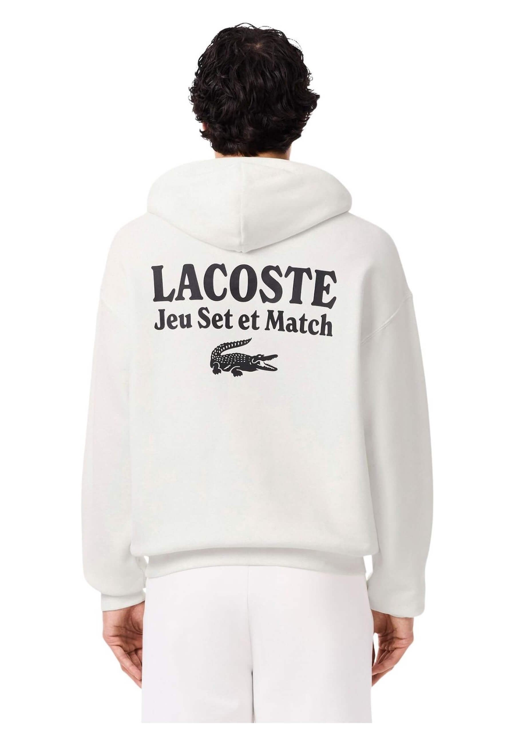 SUDADERA LACOSTE BLANCA JEU SET ET MATCH TENNIS HODDIE