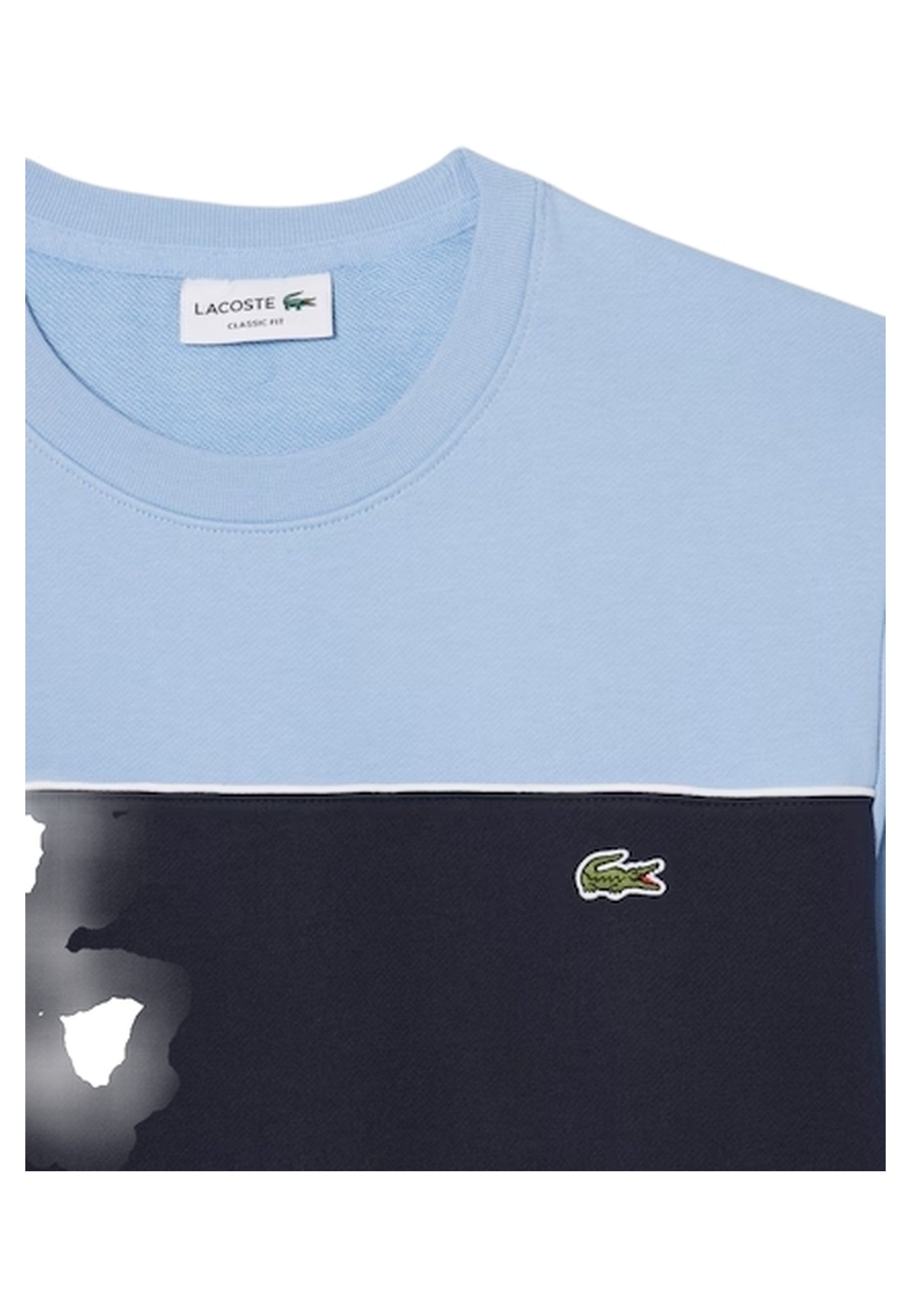 SUDADERA LACOSTE CELESTE COLOUR BLOCK CREWNECK SWEATSHIRT