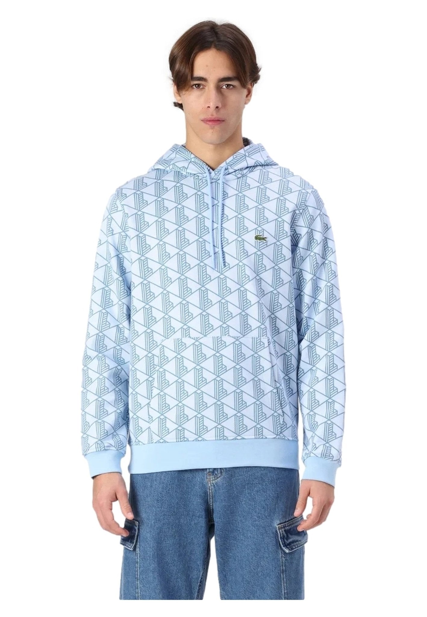 SUDADERA LACOSTE CELESTE MONOGRAM CREWNECK SWEATSHIRT - AREA ZERO