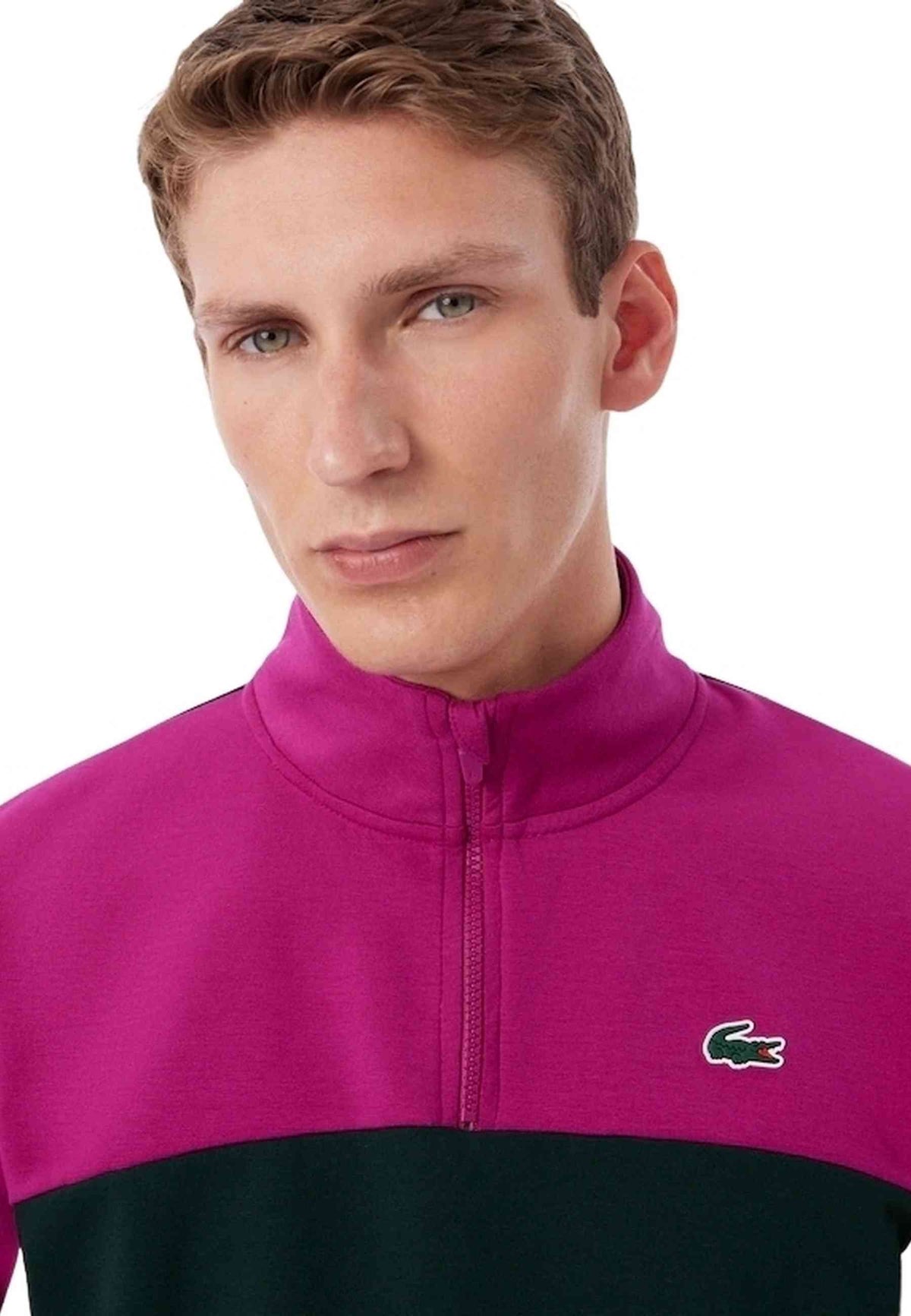 SUDADERA LACOSTE NEGRA HALF ZIP COLOURBLOCK SWEATSHIRT