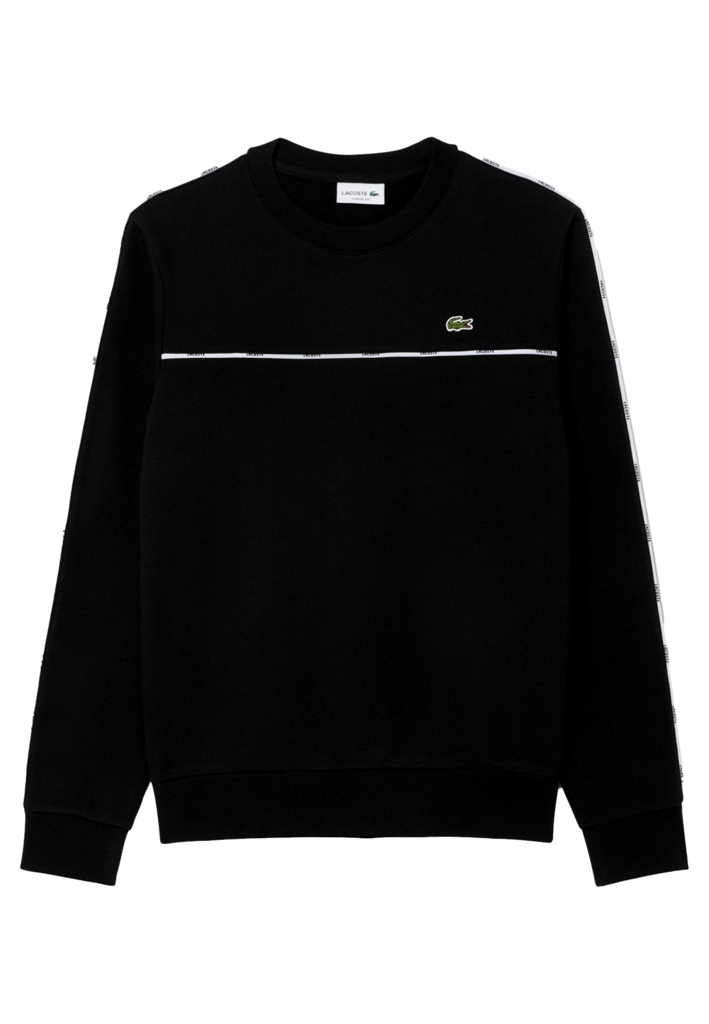 SUDADERA LACOSTE NEGRA SMALL LOGO RIBETED CREWNECK SWEATSHIRT - AREA ZERO