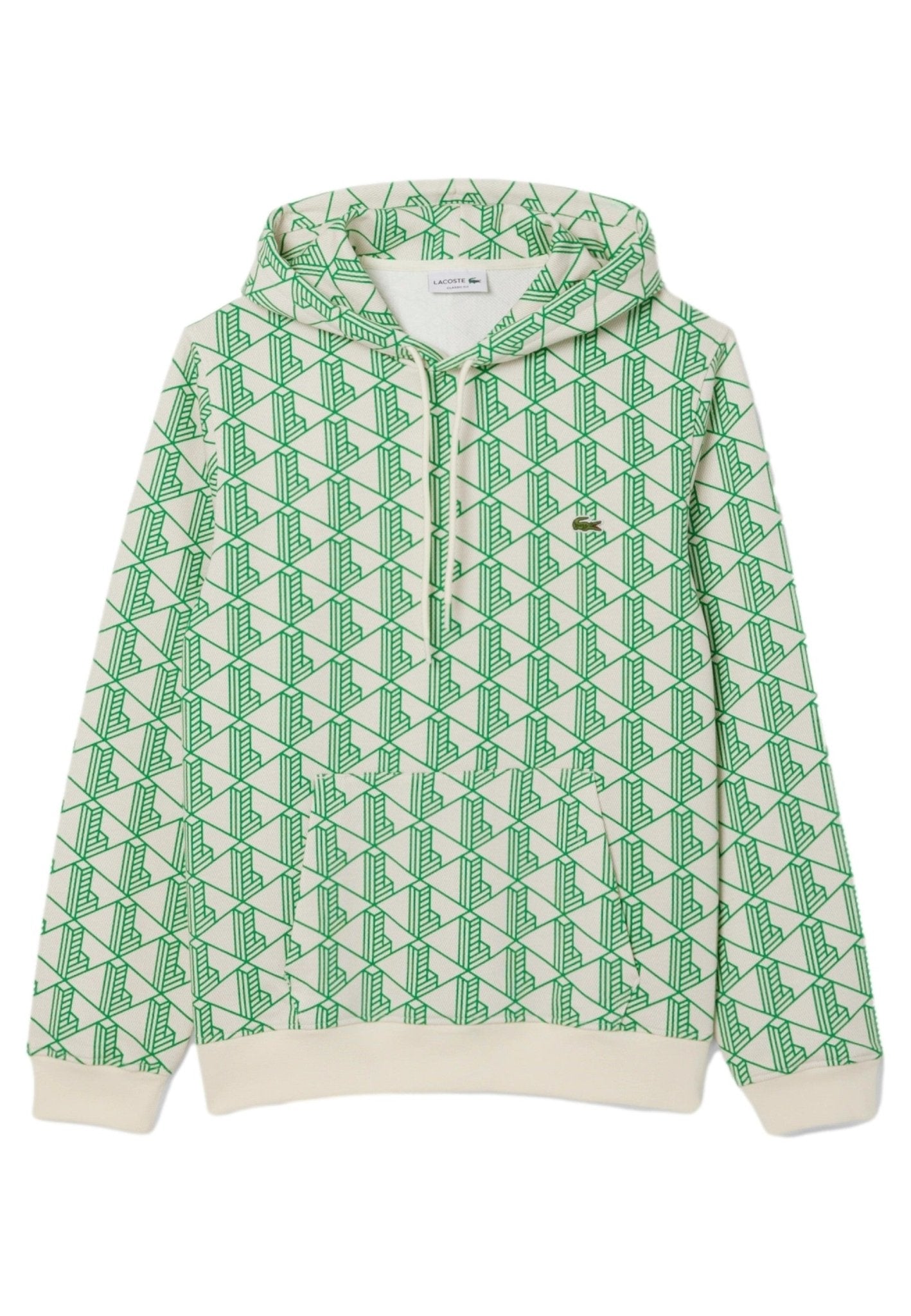 SUDADERA LACOSTE VERDE MONOGRAM HOODED SWEATSHIRT - AREA ZERO