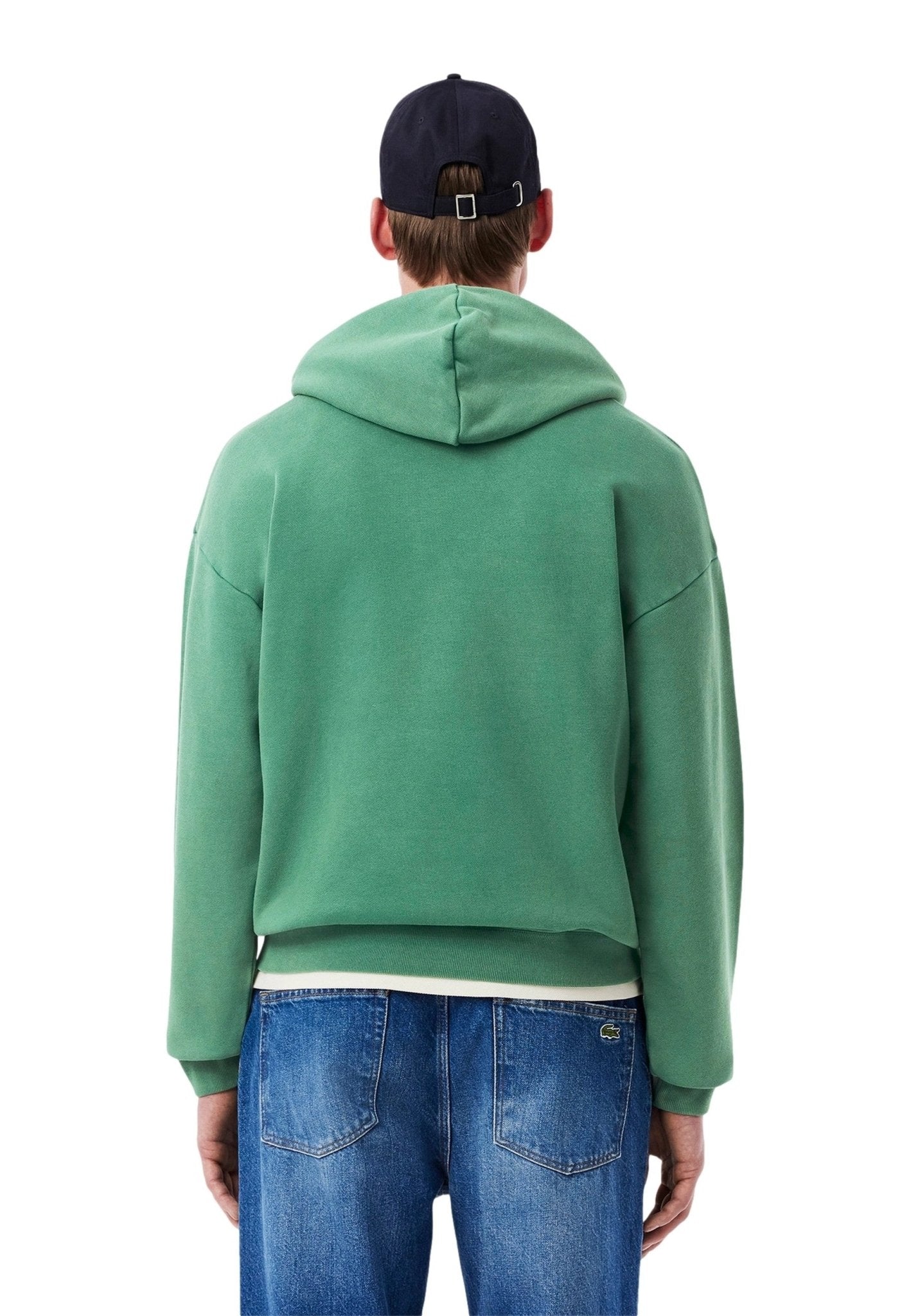 SUDADERA LACOSTE VERDE WASHED COTTON LOOSE FIT HOODIE - AREA ZERO