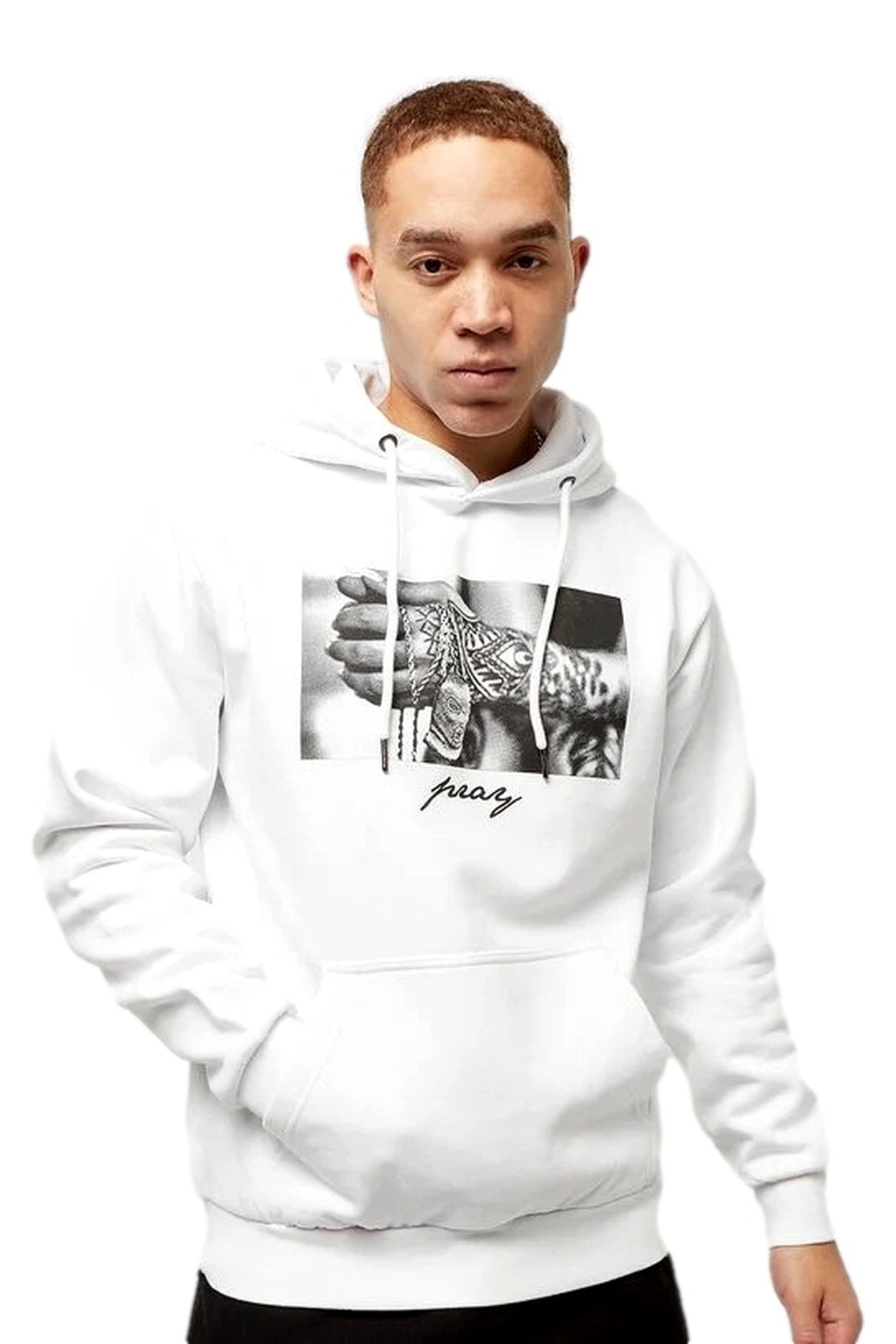 SUDADERA MISTER TEE BLANCA PRAY 2.0 HOODIE - AREA ZERO