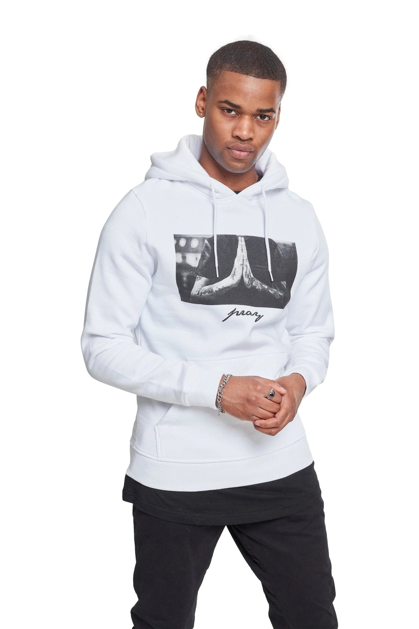 SUDADERA MISTER TEE BLANCA PRAY HOODIE - AREA ZERO