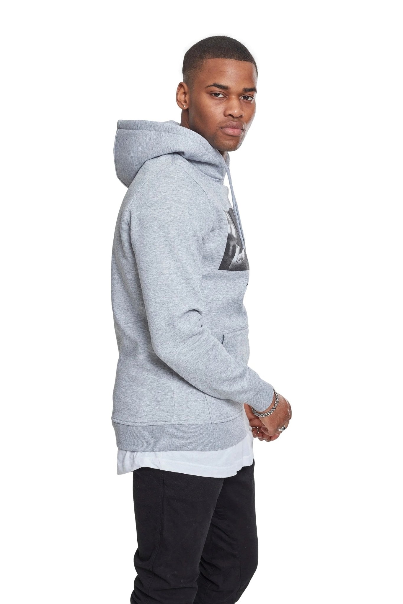 SUDADERA MISTER TEE GRIS HEATHER PRAY HOODIE - AREA ZERO