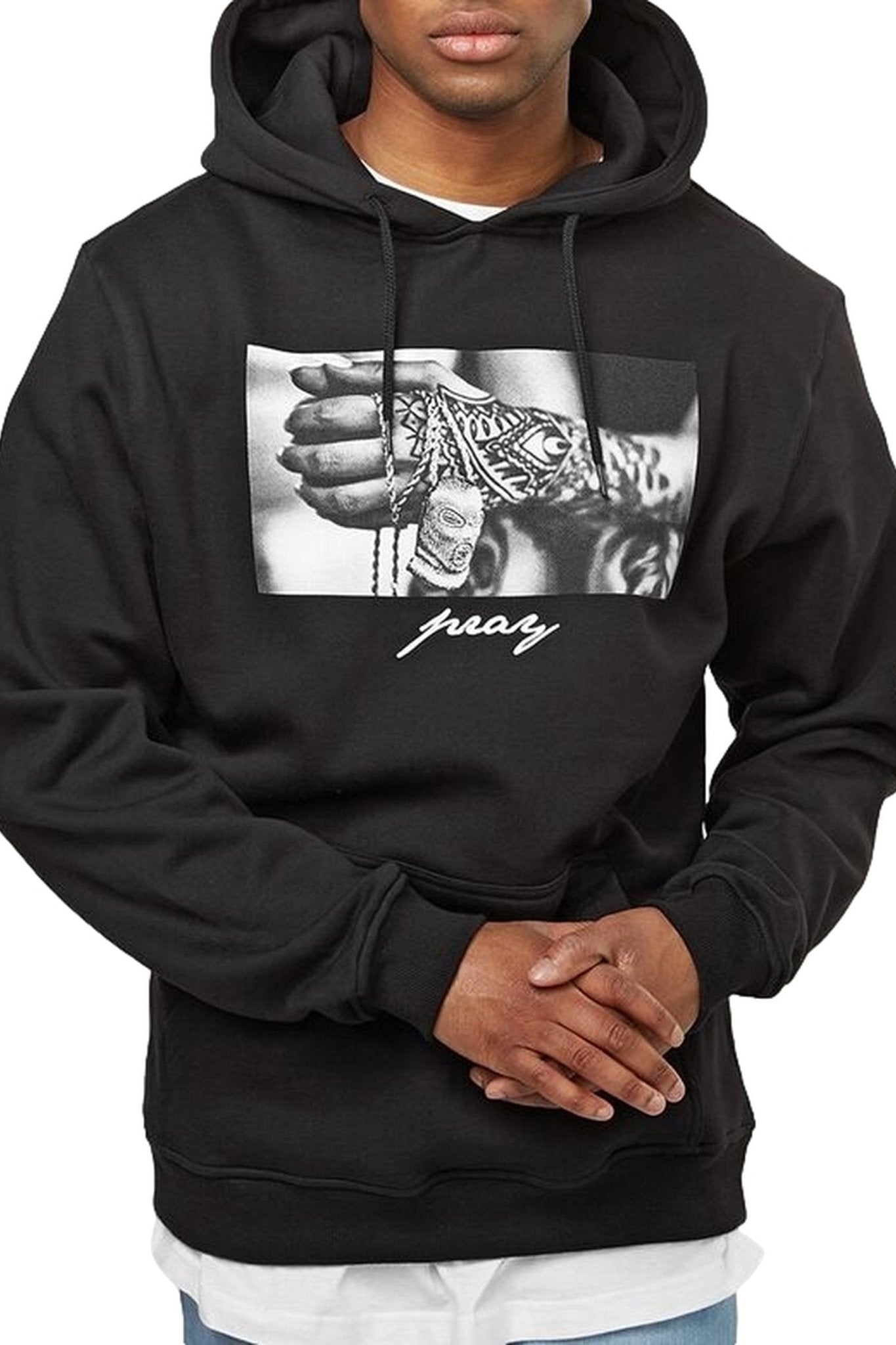 SUDADERA MISTER TEE NEGRA PRAY 2.0 HOODIE - AREA ZERO