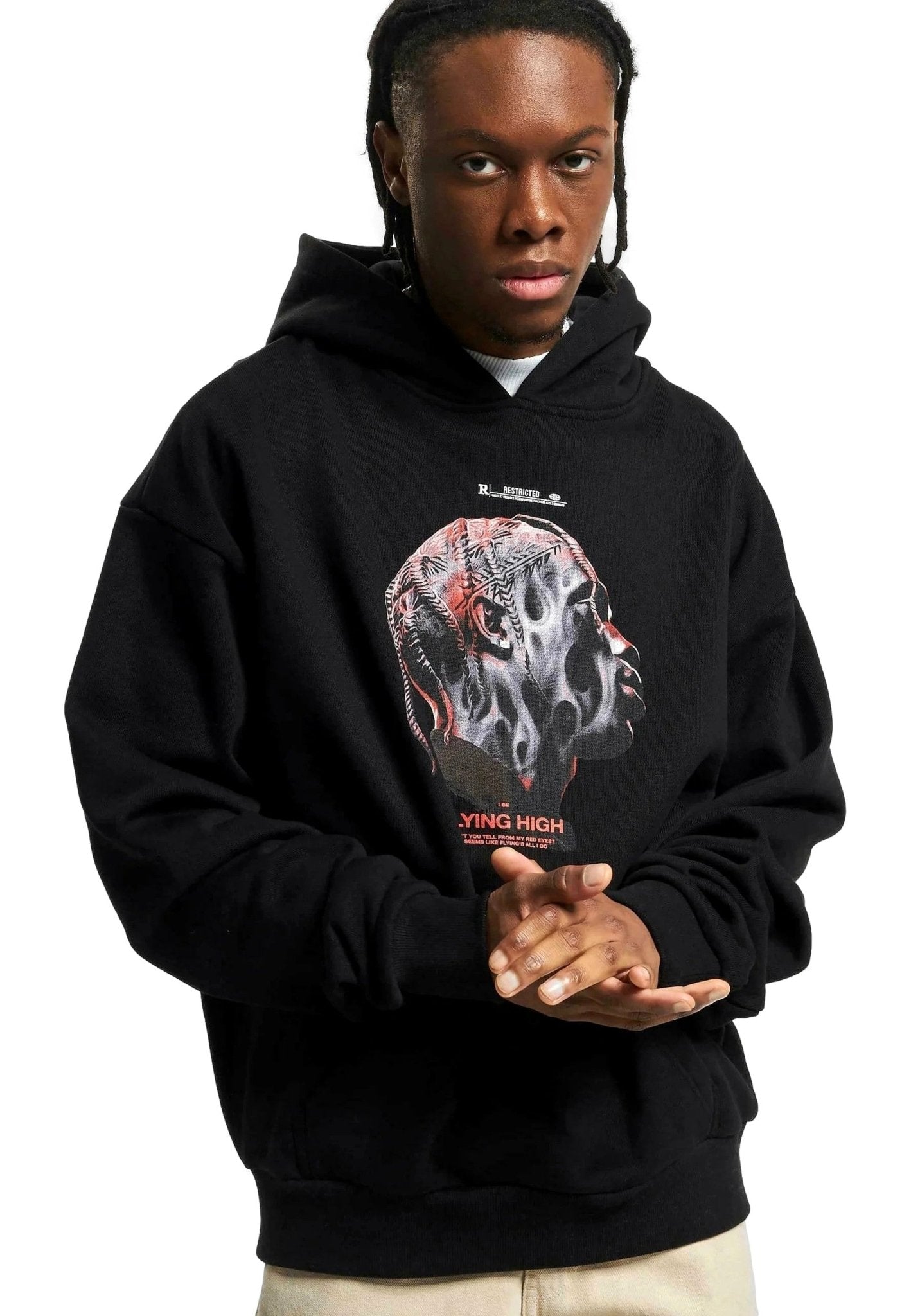 SUDADERA MISTER TEE NEGRA TRAVIS SCOTT FLYING HIGH HEAVY OVERSIZED HOODIE - AREA ZERO